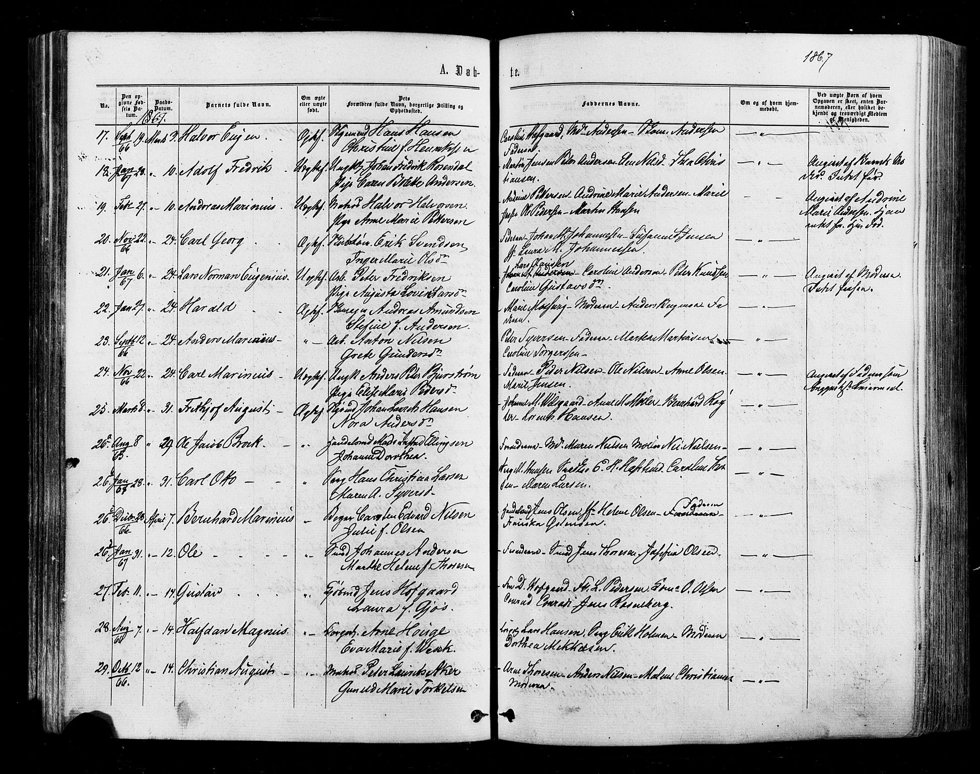 Halden prestekontor Kirkebøker, AV/SAO-A-10909/F/Fa/L0009: Parish register (official) no. I 9, 1866-1877