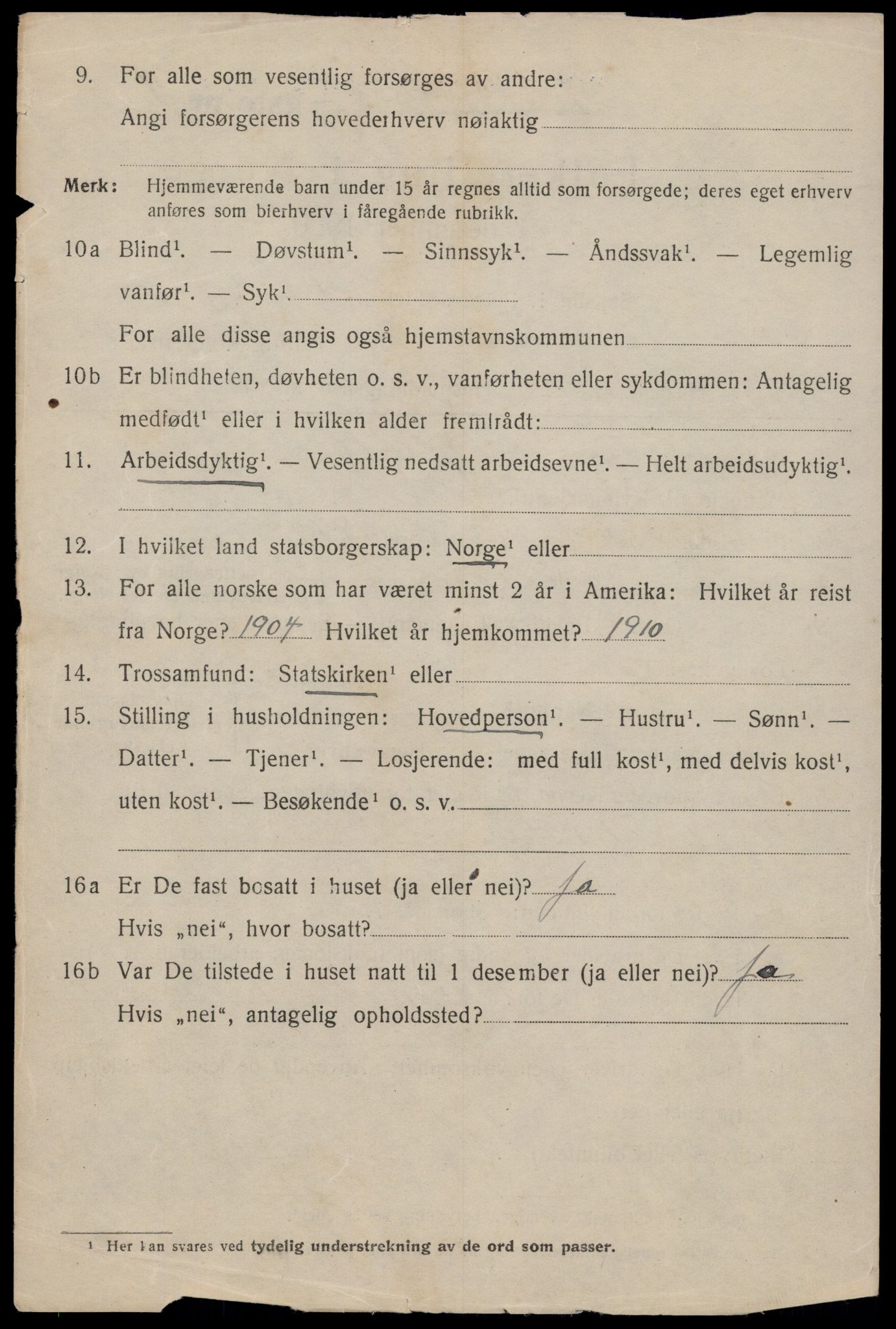 SAT, 1920 census for Trondheim, 1920, p. 96251