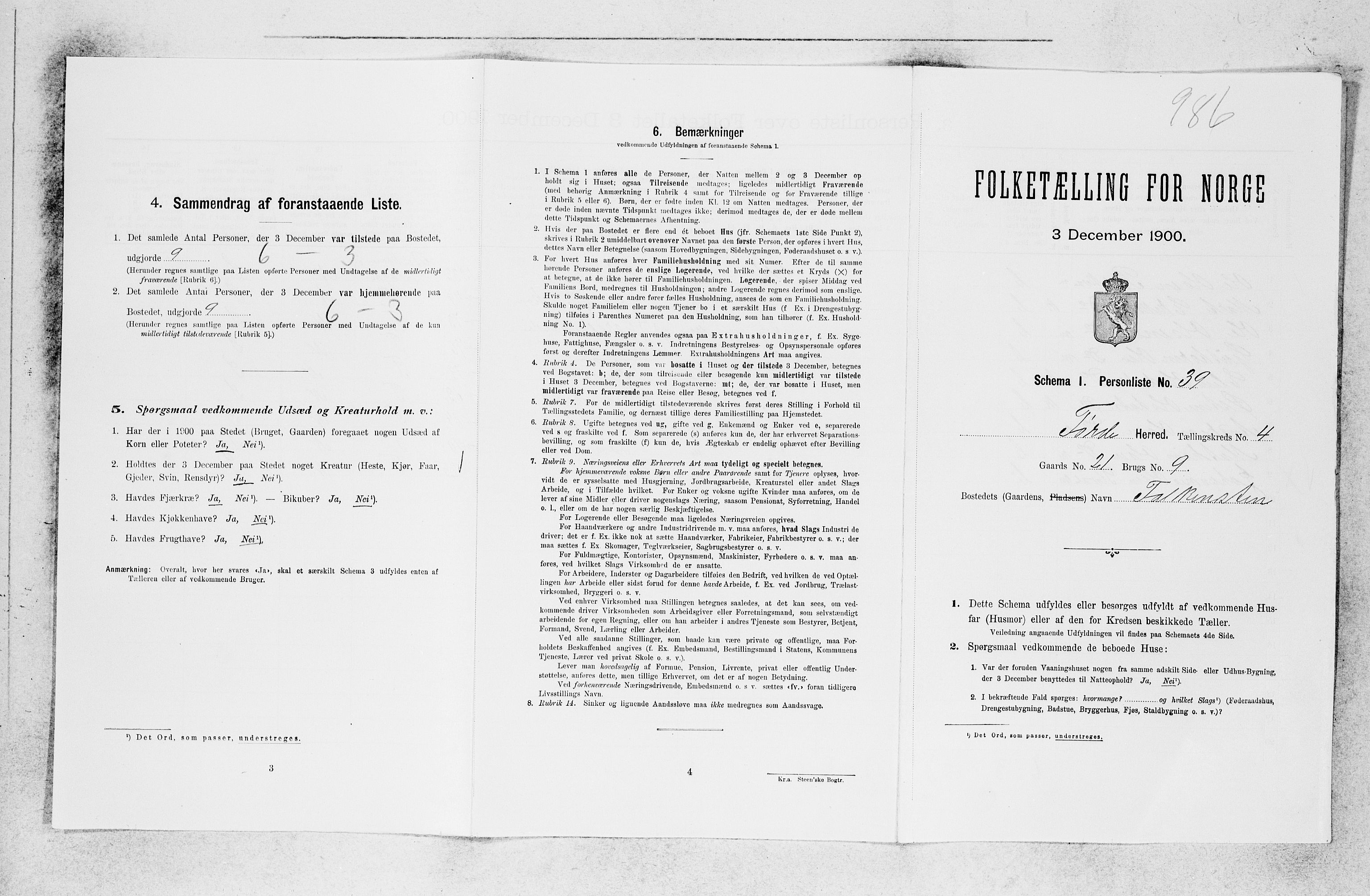 SAB, 1900 census for Førde, 1900, p. 362