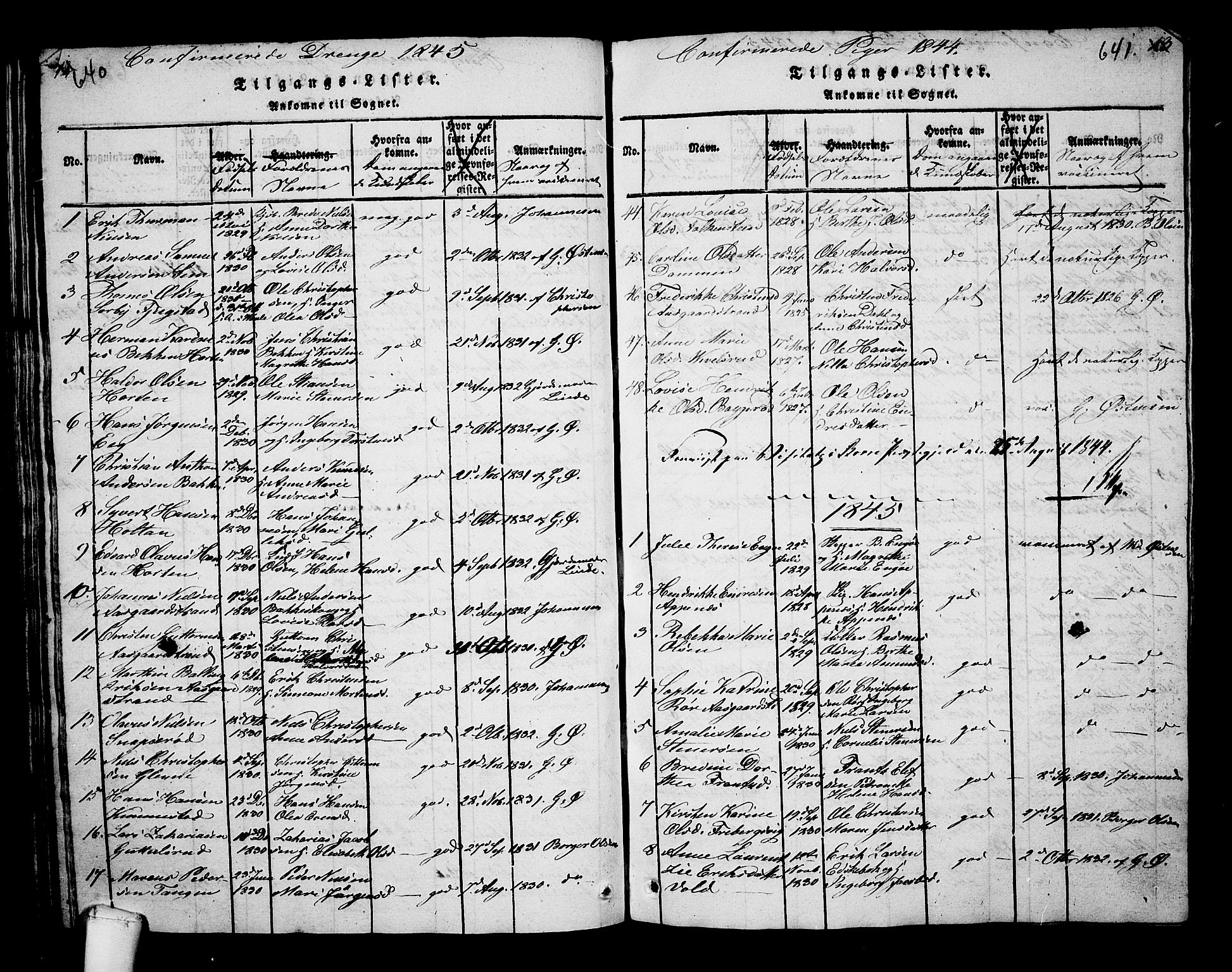 Borre kirkebøker, AV/SAKO-A-338/G/Ga/L0001: Parish register (copy) no. I 1, 1815-1851, p. 640-641