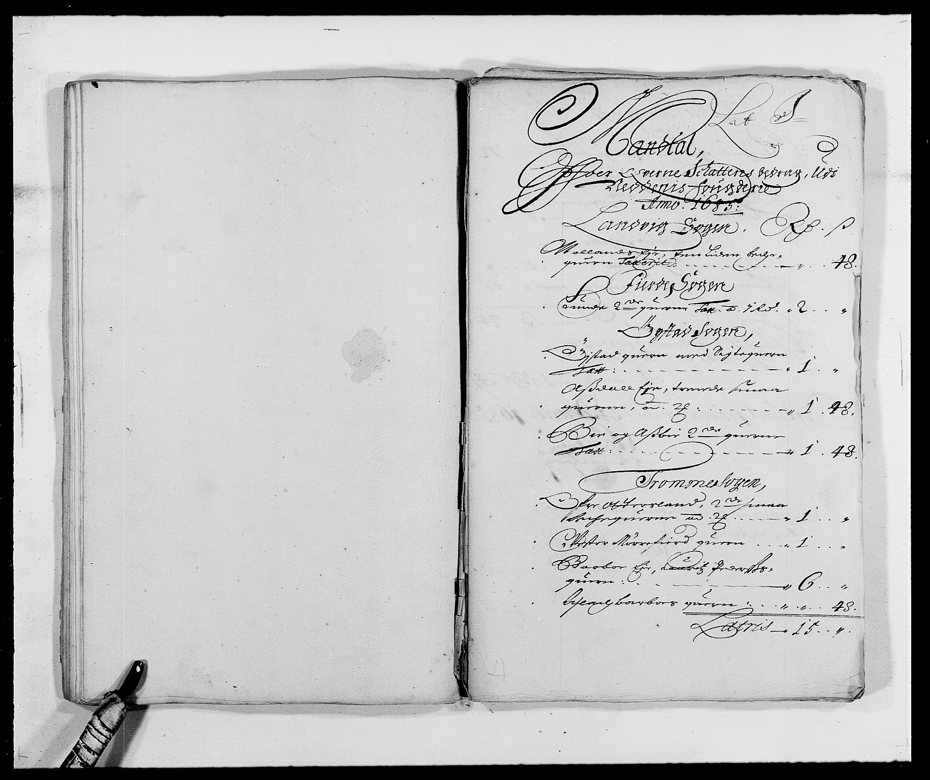 Rentekammeret inntil 1814, Reviderte regnskaper, Fogderegnskap, AV/RA-EA-4092/R39/L2308: Fogderegnskap Nedenes, 1684-1689, p. 281