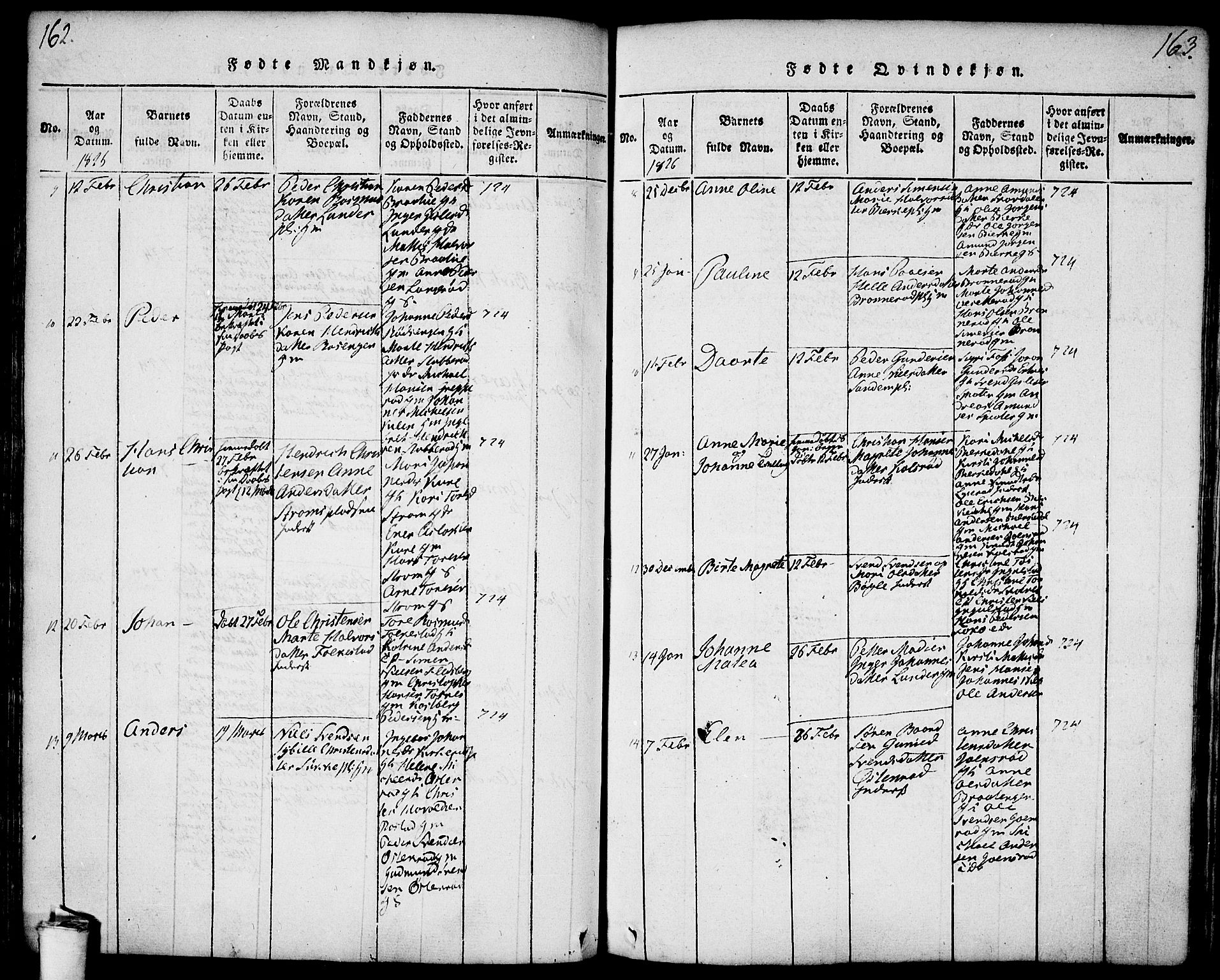 Våler prestekontor Kirkebøker, AV/SAO-A-11083/F/Fa/L0005: Parish register (official) no. I 5, 1815-1839, p. 162-163