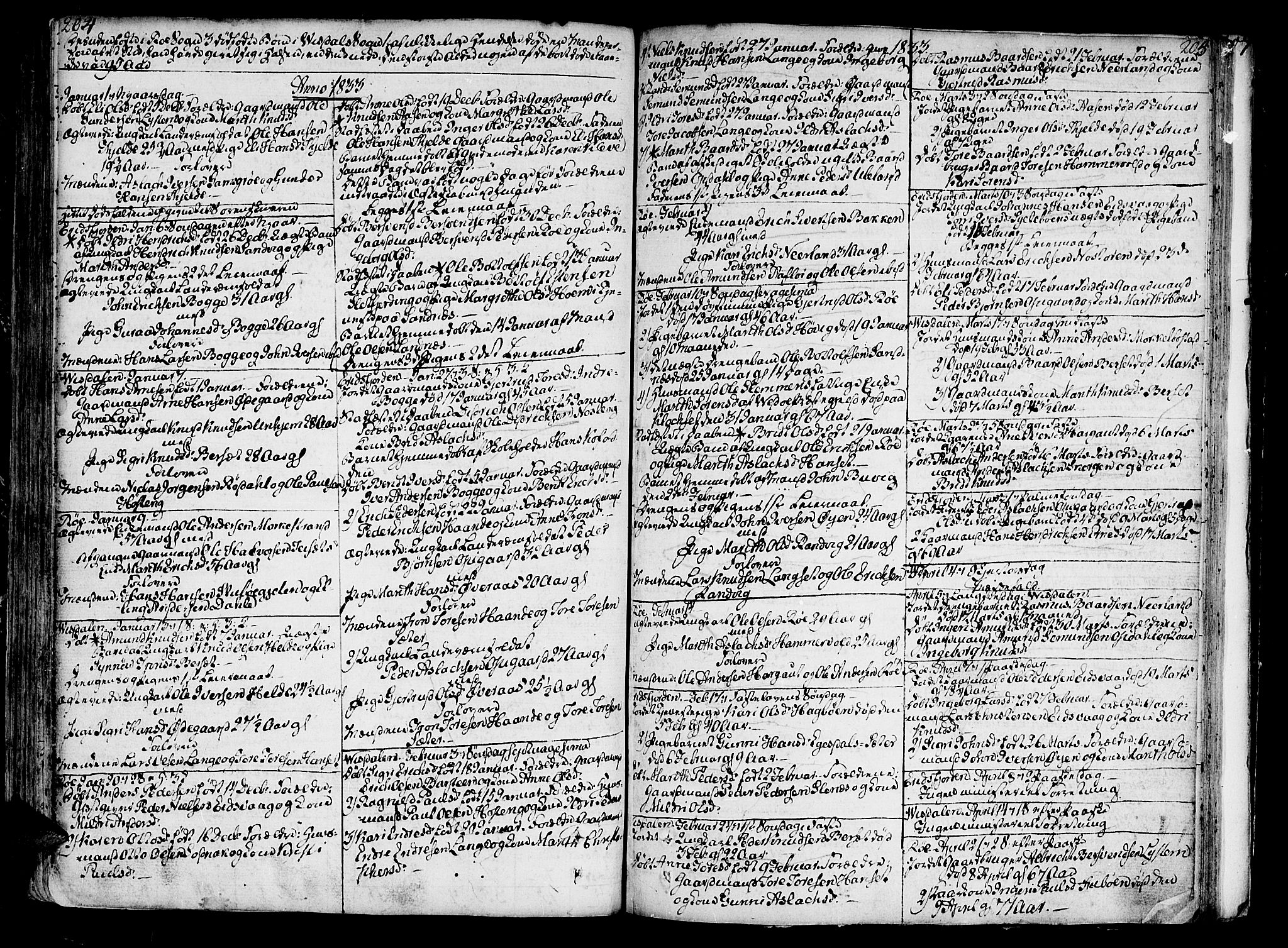 Ministerialprotokoller, klokkerbøker og fødselsregistre - Møre og Romsdal, AV/SAT-A-1454/551/L0622: Parish register (official) no. 551A02, 1804-1845, p. 204-205