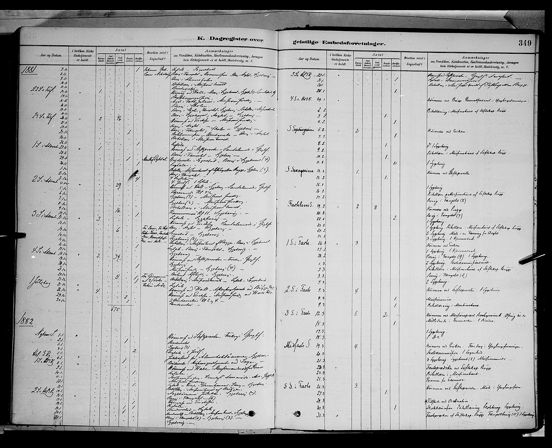 Vang prestekontor, Hedmark, AV/SAH-PREST-008/H/Ha/Haa/L0016: Parish register (official) no. 16, 1878-1889, p. 349