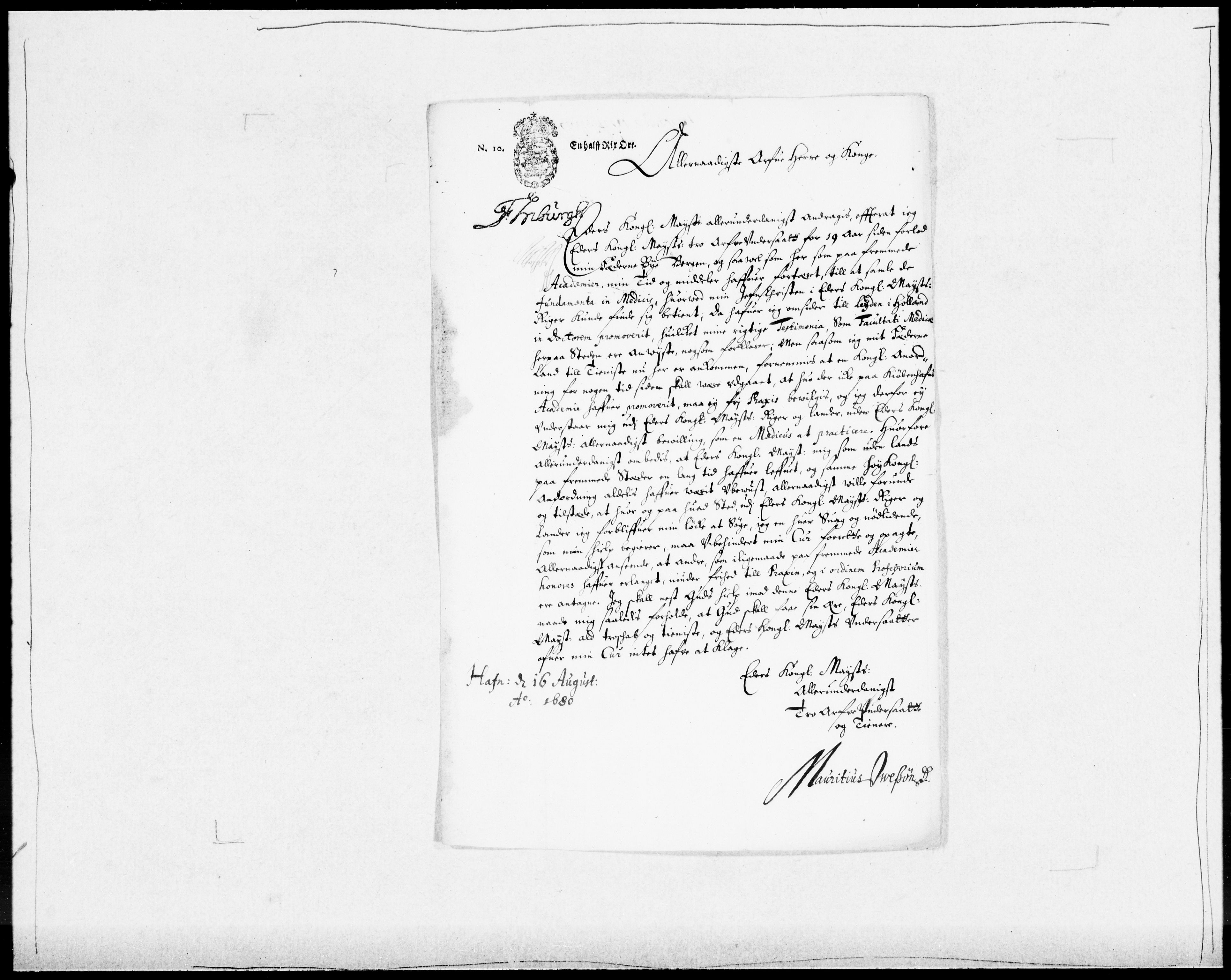 Danske Kanselli 1572-1799, RA/EA-3023/F/Fc/Fcc/Fcca/L0033: Norske innlegg 1572-1799, 1680-1681, p. 168