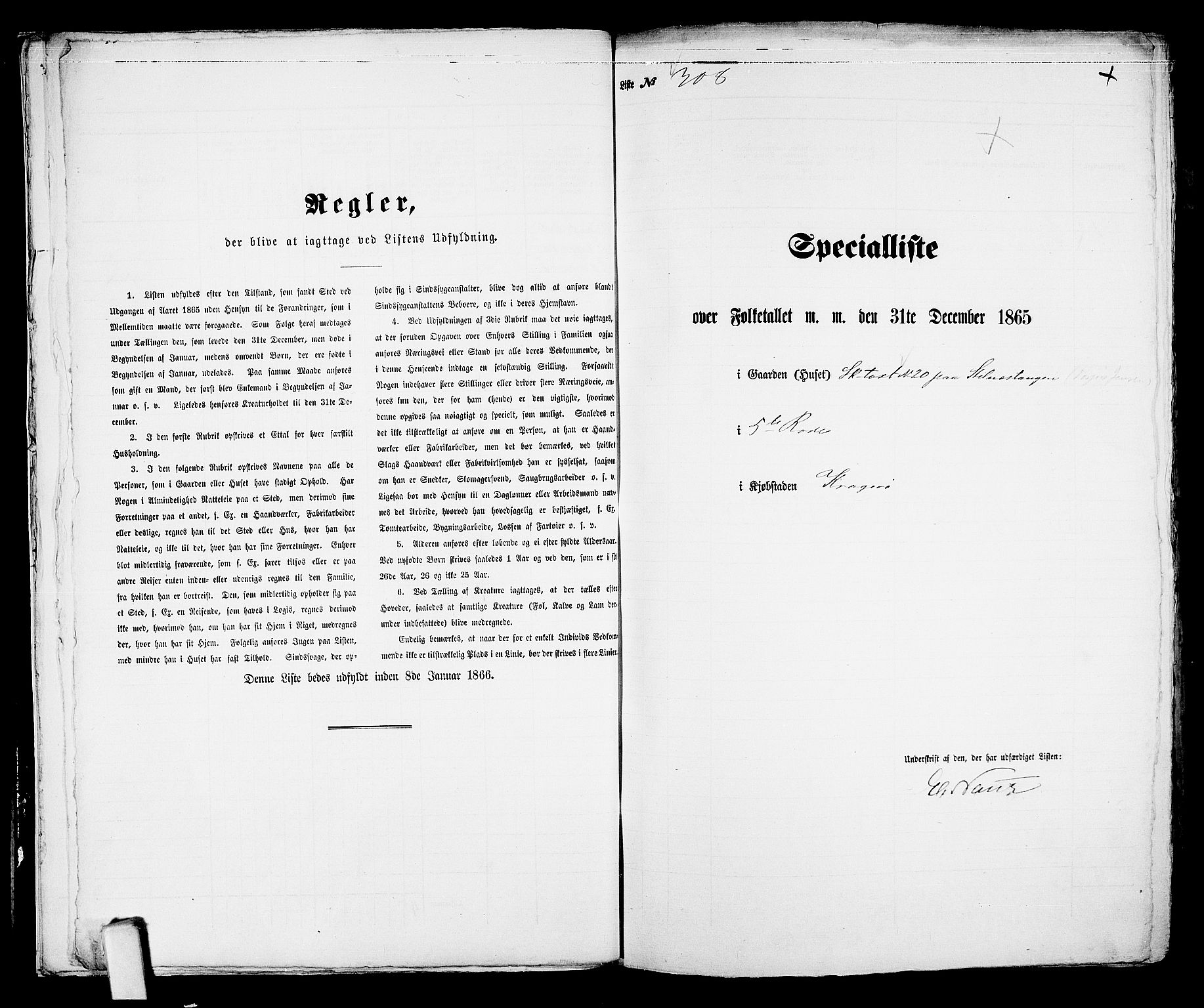 RA, 1865 census for Kragerø/Kragerø, 1865, p. 630