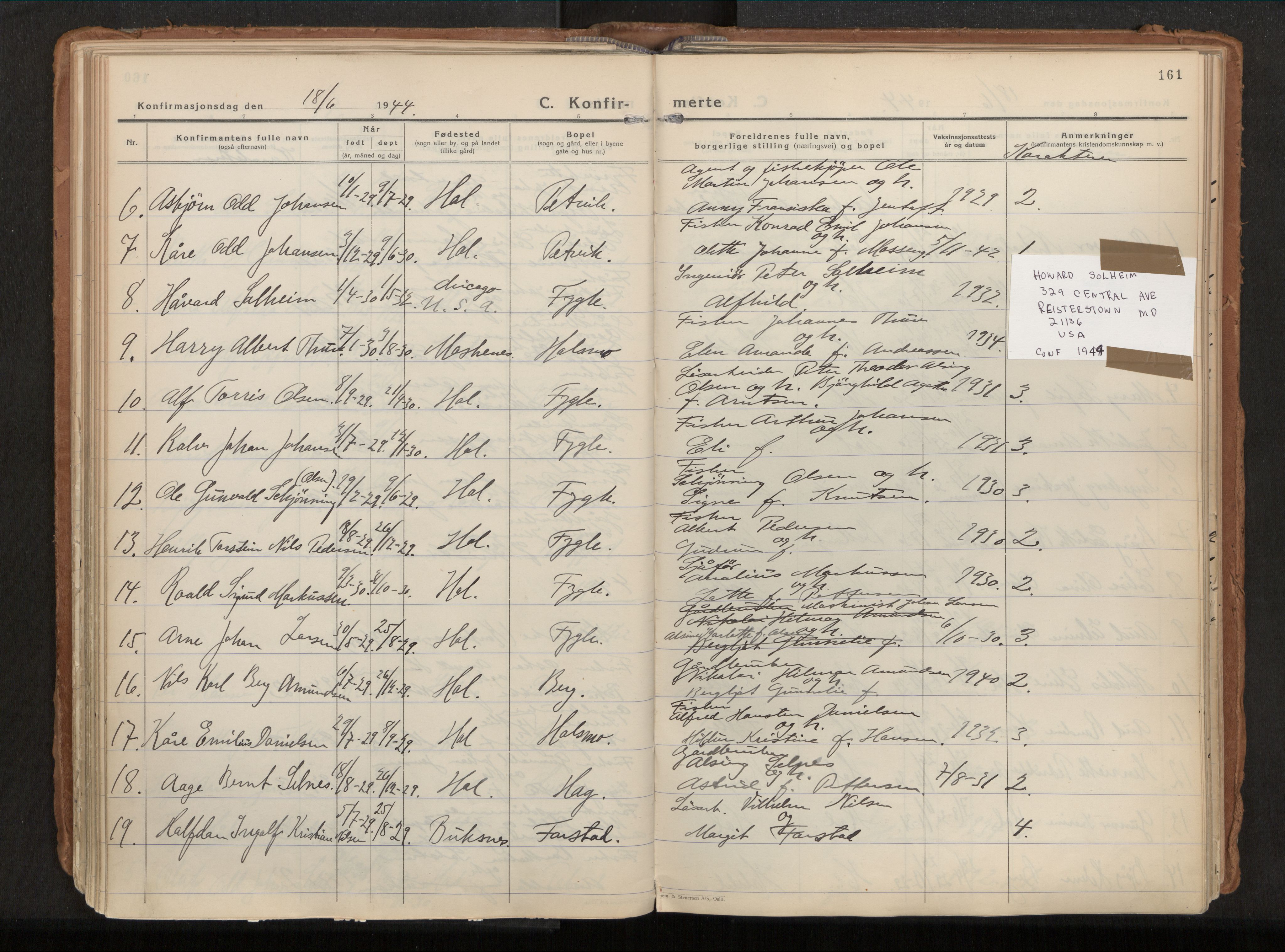 Ministerialprotokoller, klokkerbøker og fødselsregistre - Nordland, SAT/A-1459/882/L1182: Parish register (official) no. 882A04, 1932-1950, p. 161