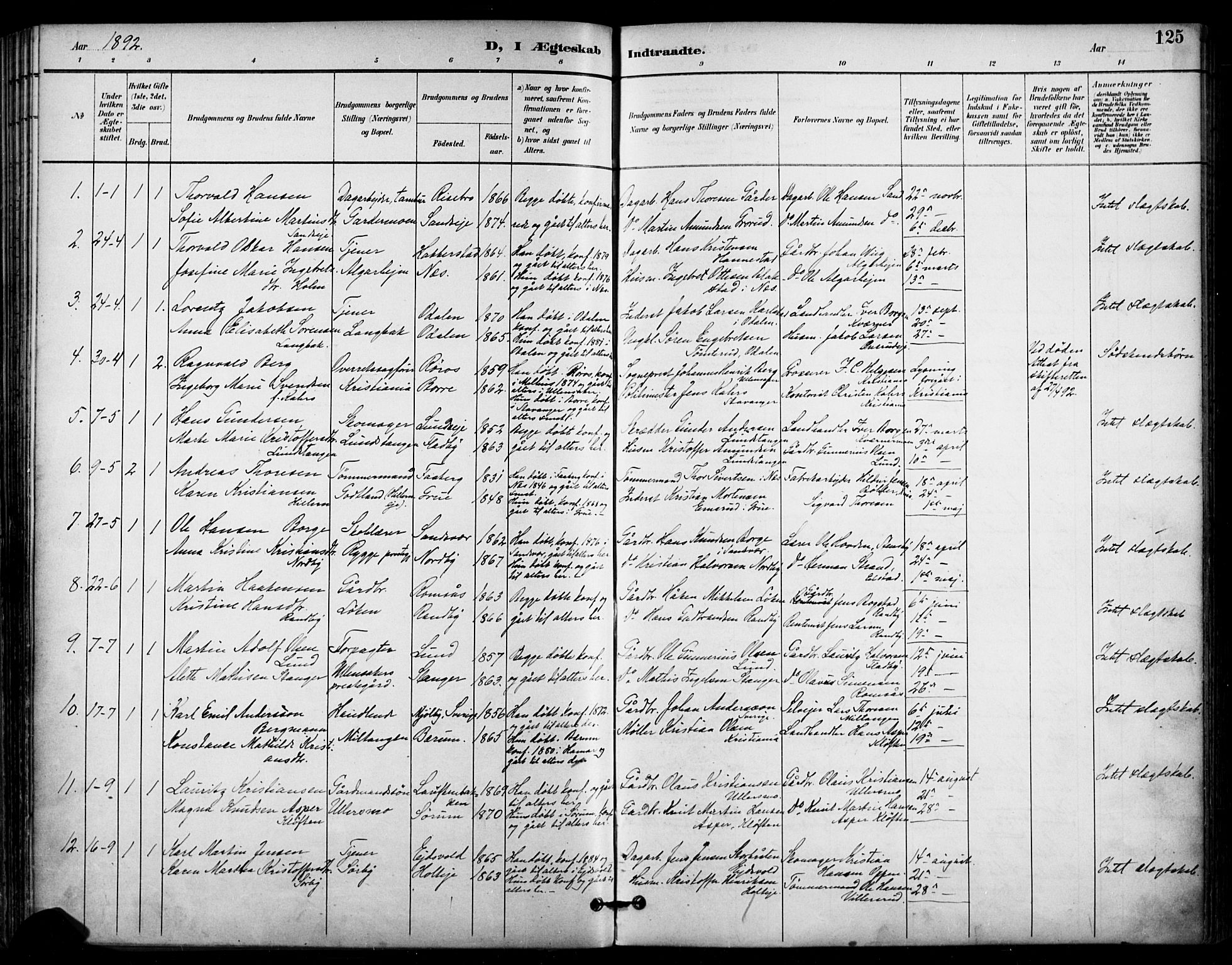 Ullensaker prestekontor Kirkebøker, SAO/A-10236a/F/Fa/L0020: Parish register (official) no. I 20, 1892-1902, p. 125