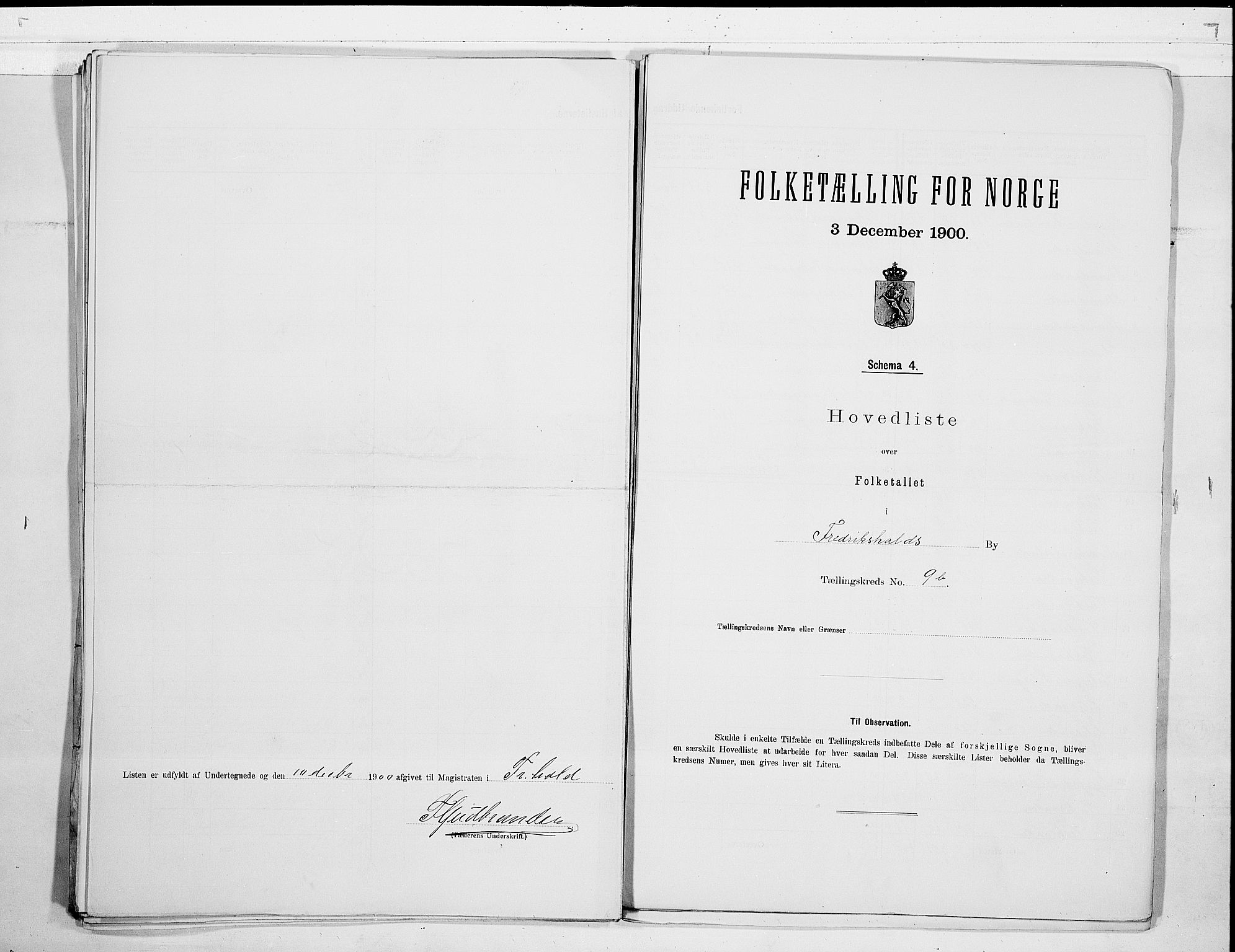 SAO, 1900 census for Fredrikshald, 1900, p. 25