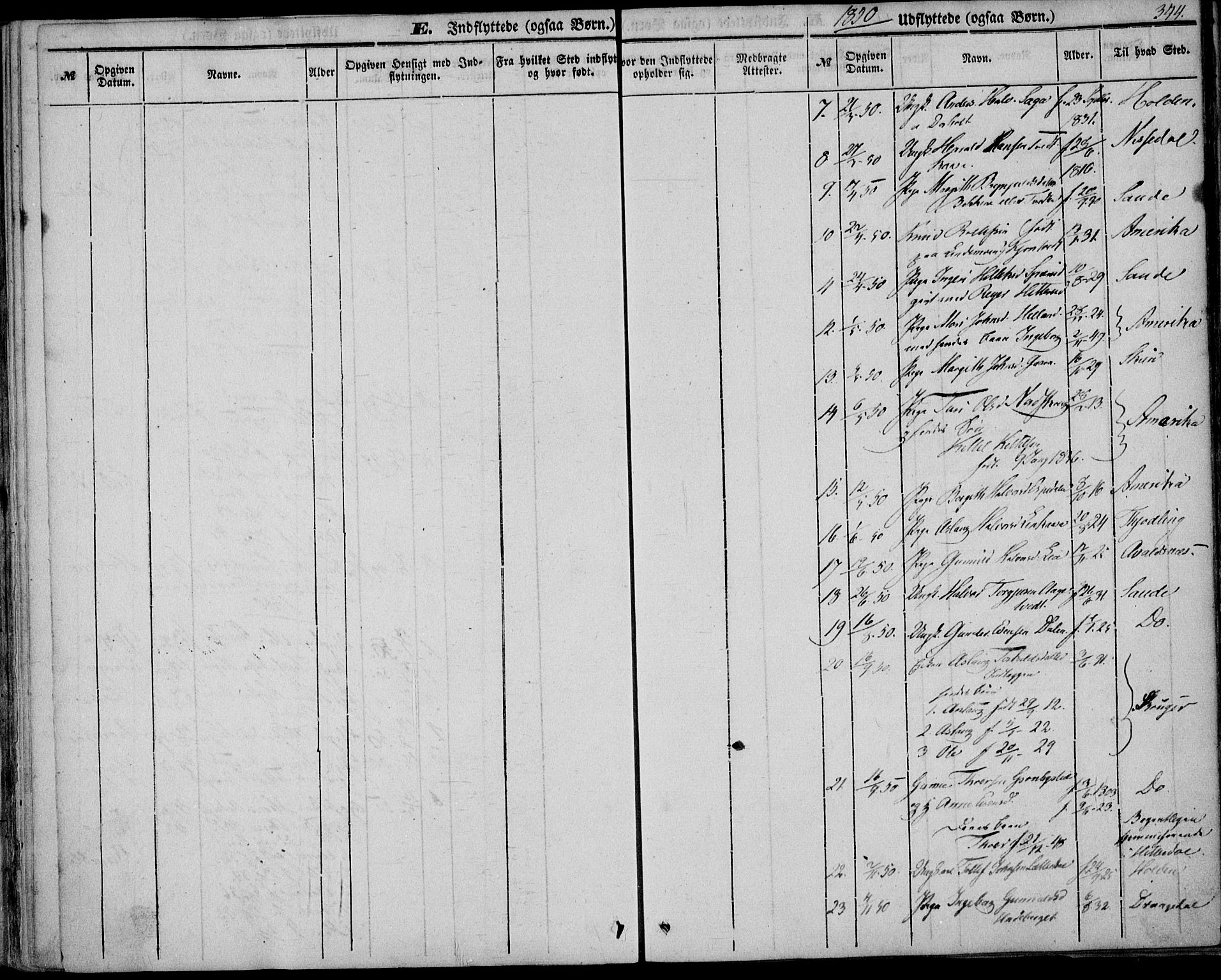 Bø kirkebøker, AV/SAKO-A-257/F/Fa/L0008: Parish register (official) no. 8, 1849-1861, p. 344