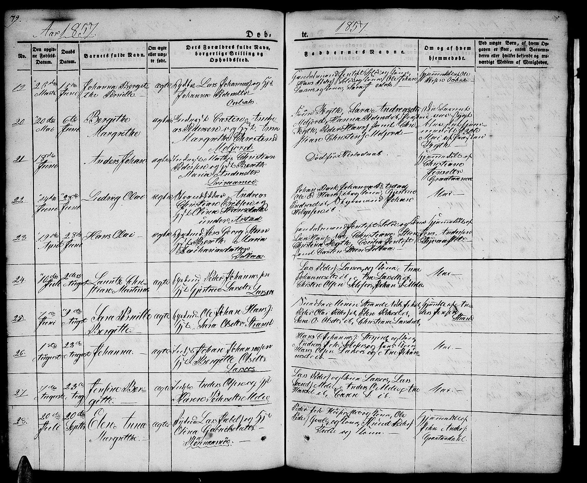 Ministerialprotokoller, klokkerbøker og fødselsregistre - Nordland, AV/SAT-A-1459/846/L0652: Parish register (copy) no. 846C02, 1841-1871, p. 79