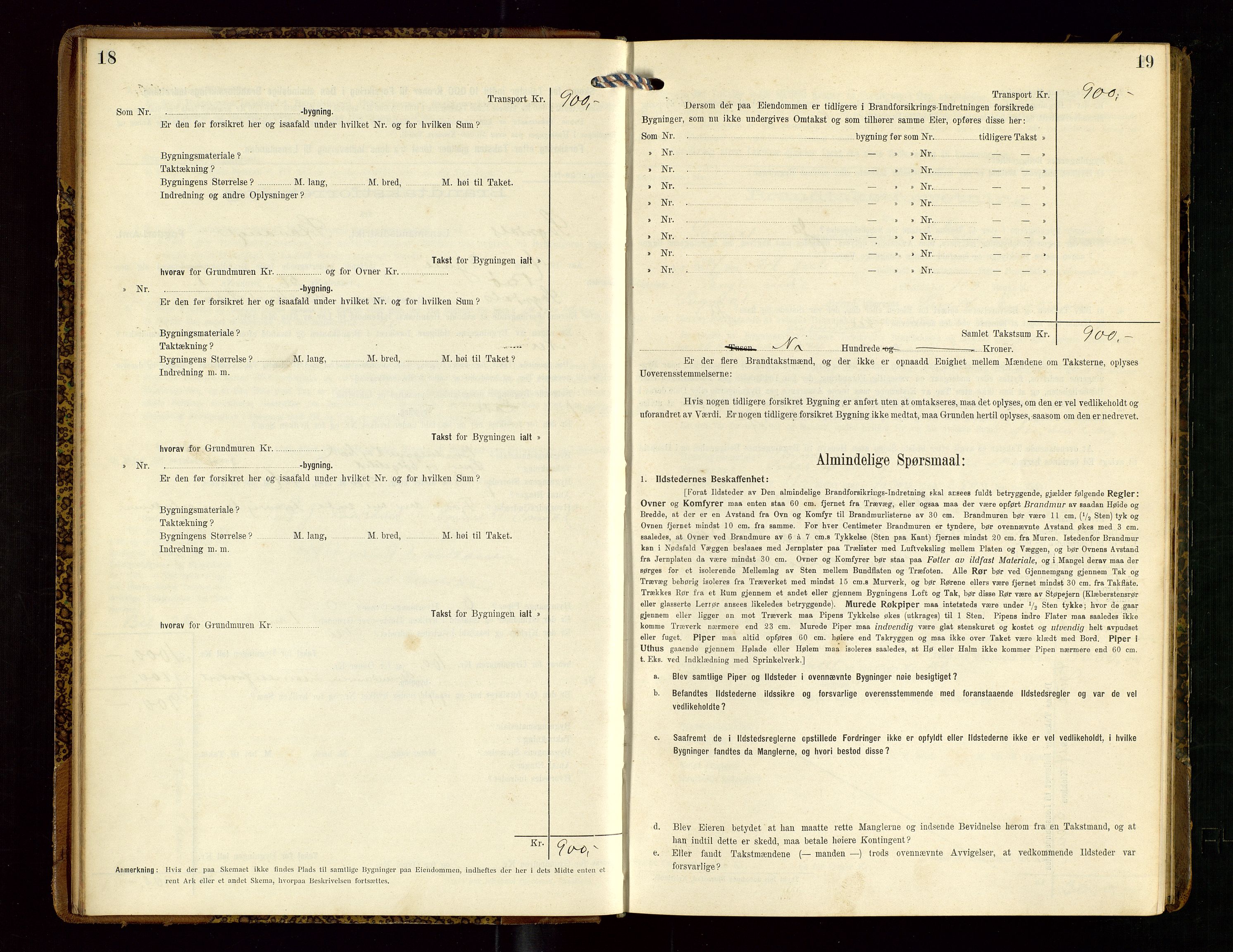 Sokndal lensmannskontor, AV/SAST-A-100417/Gob/L0003: "Brandtakst-Protokol", 1914-1917, p. 18-19