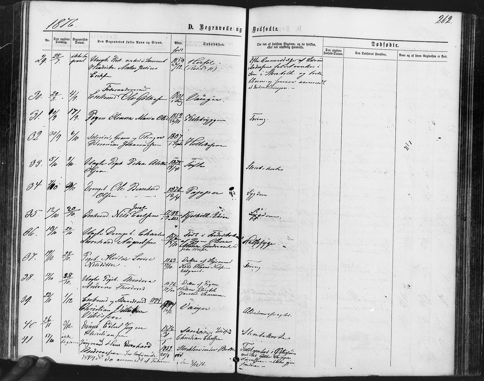 Hvaler prestekontor Kirkebøker, AV/SAO-A-2001/F/Fa/L0007: Parish register (official) no. I 7, 1864-1878, p. 262