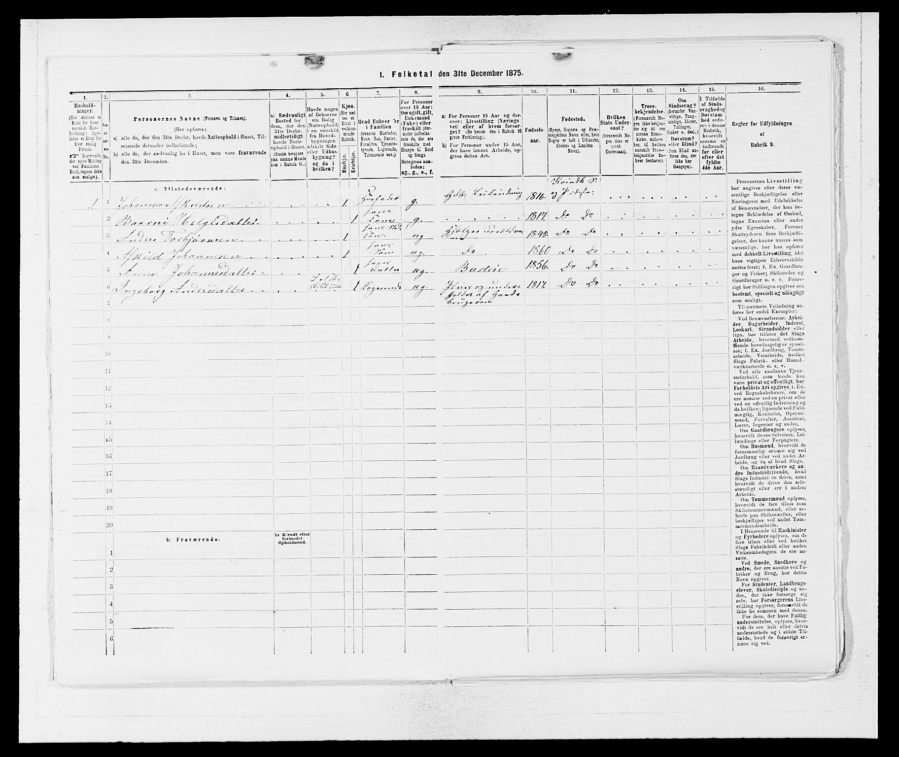 SAB, 1875 census for 1224P Kvinnherad, 1875, p. 615