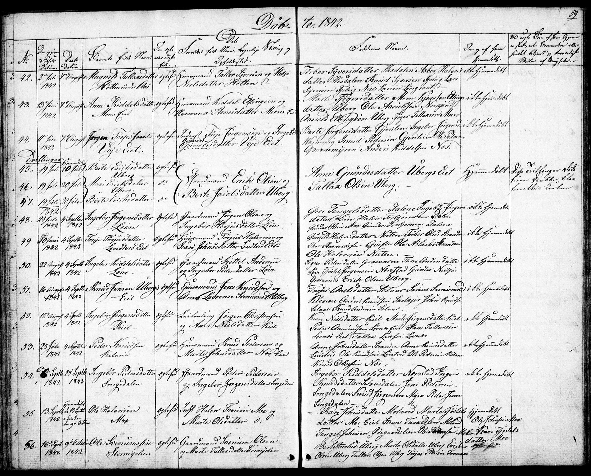 Gjerstad sokneprestkontor, AV/SAK-1111-0014/F/Fb/Fbb/L0002: Parish register (copy) no. B 2, 1831-1862, p. 59