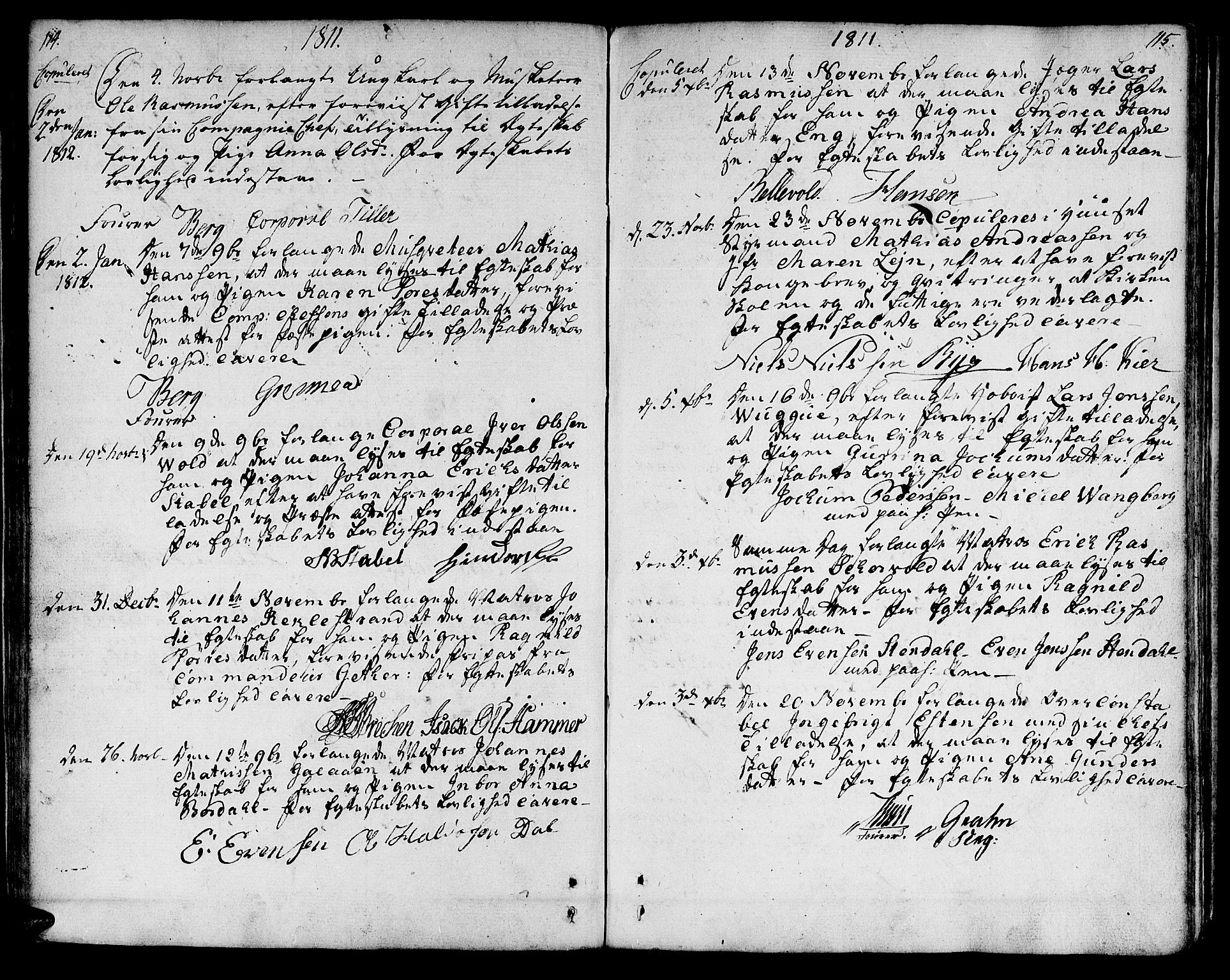 Ministerialprotokoller, klokkerbøker og fødselsregistre - Sør-Trøndelag, SAT/A-1456/601/L0042: Parish register (official) no. 601A10, 1802-1830, p. 114-115