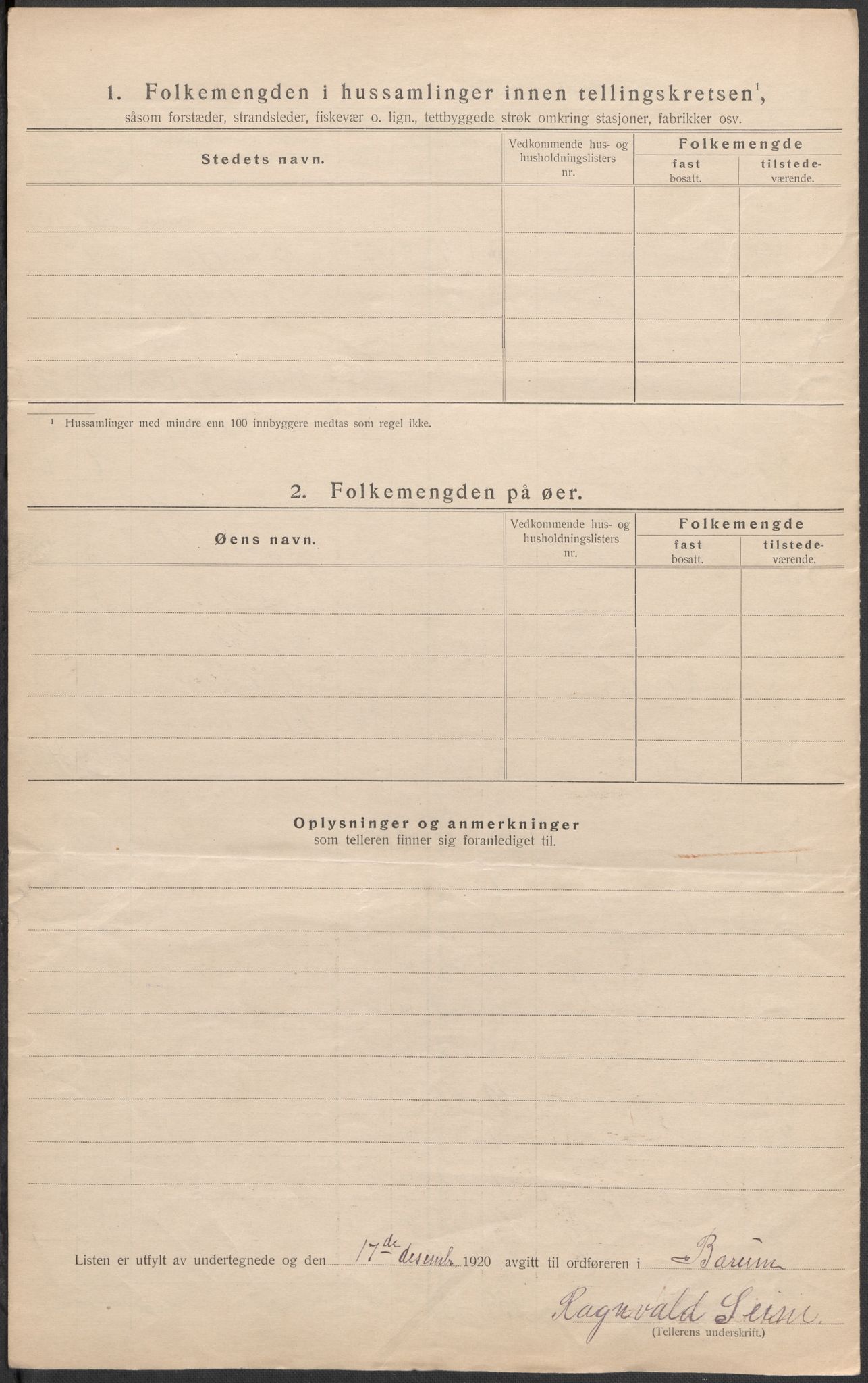 SAO, 1920 census for Bærum, 1920, p. 17