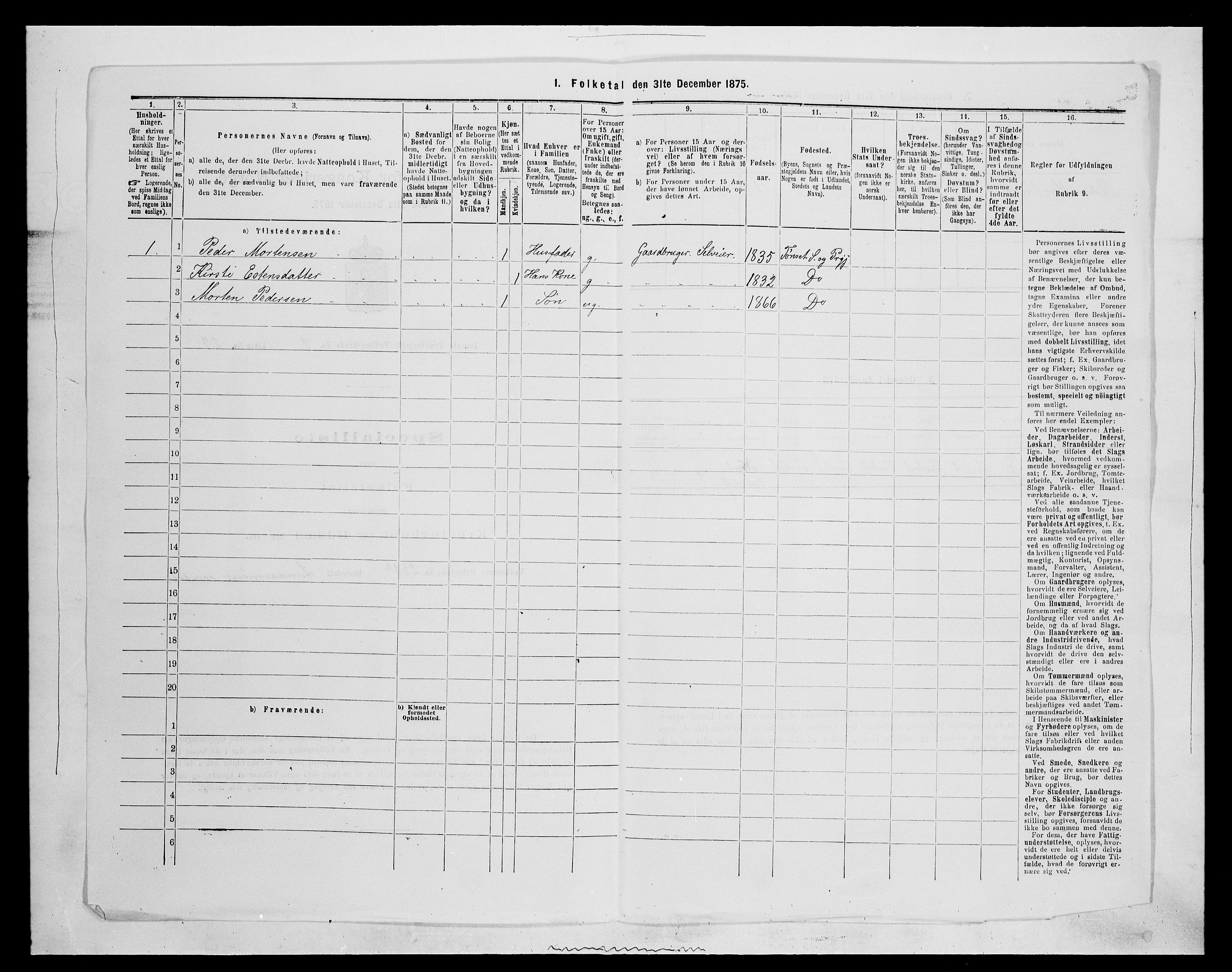 SAH, 1875 census for 0437P Tynset, 1875, p. 962