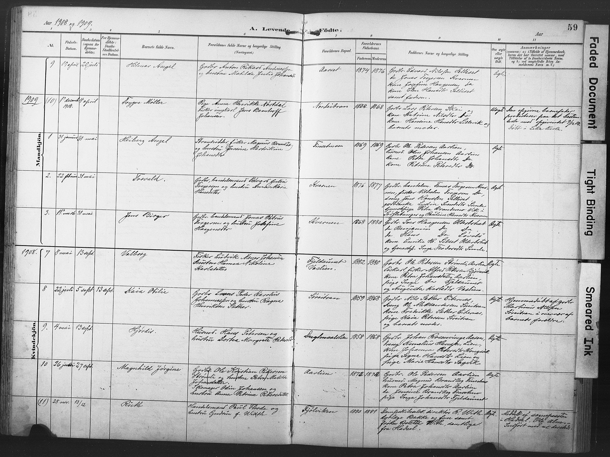 Ministerialprotokoller, klokkerbøker og fødselsregistre - Nord-Trøndelag, SAT/A-1458/789/L0706: Parish register (copy) no. 789C01, 1888-1931, p. 59