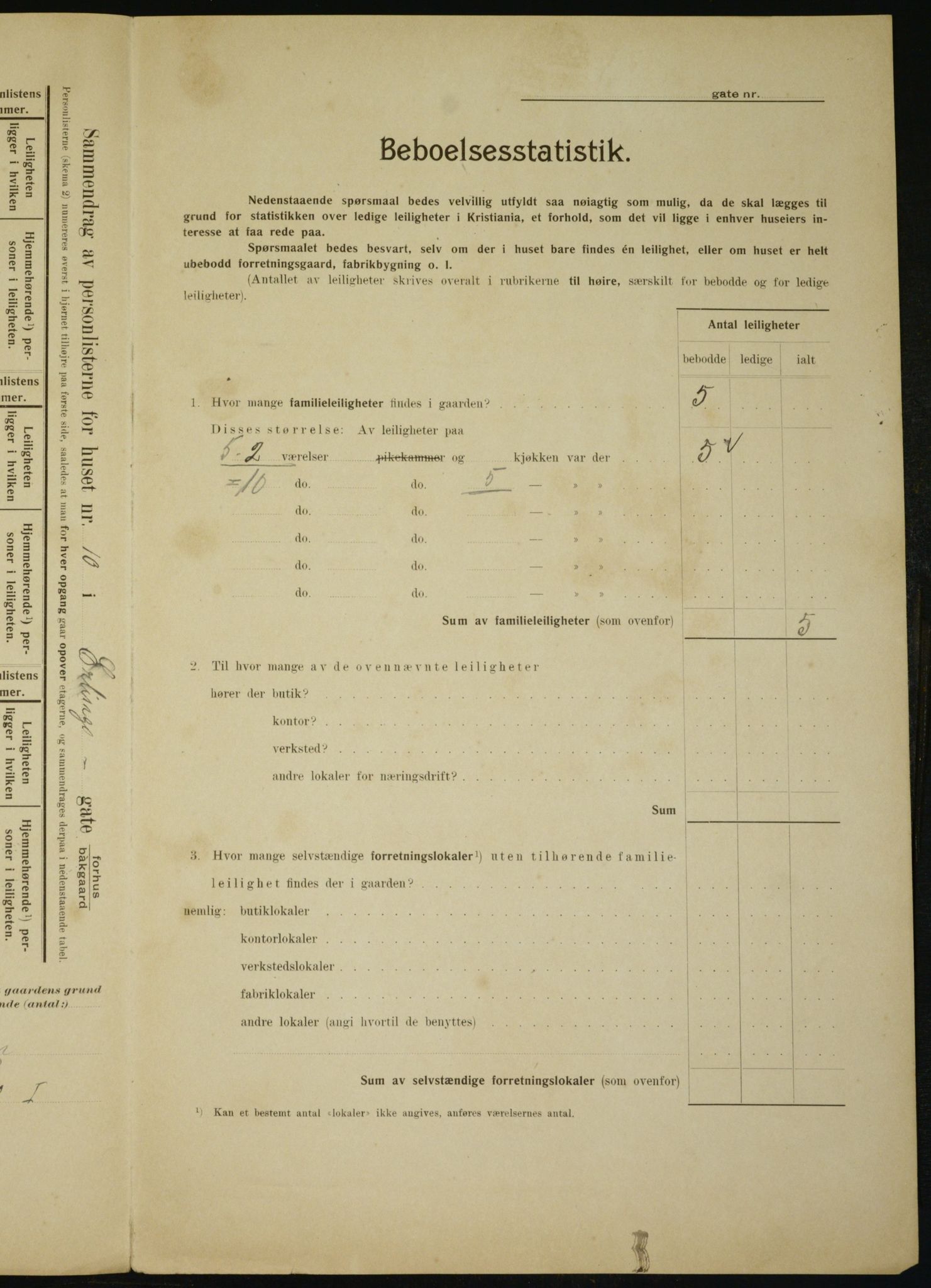 OBA, Municipal Census 1910 for Kristiania, 1910, p. 20681