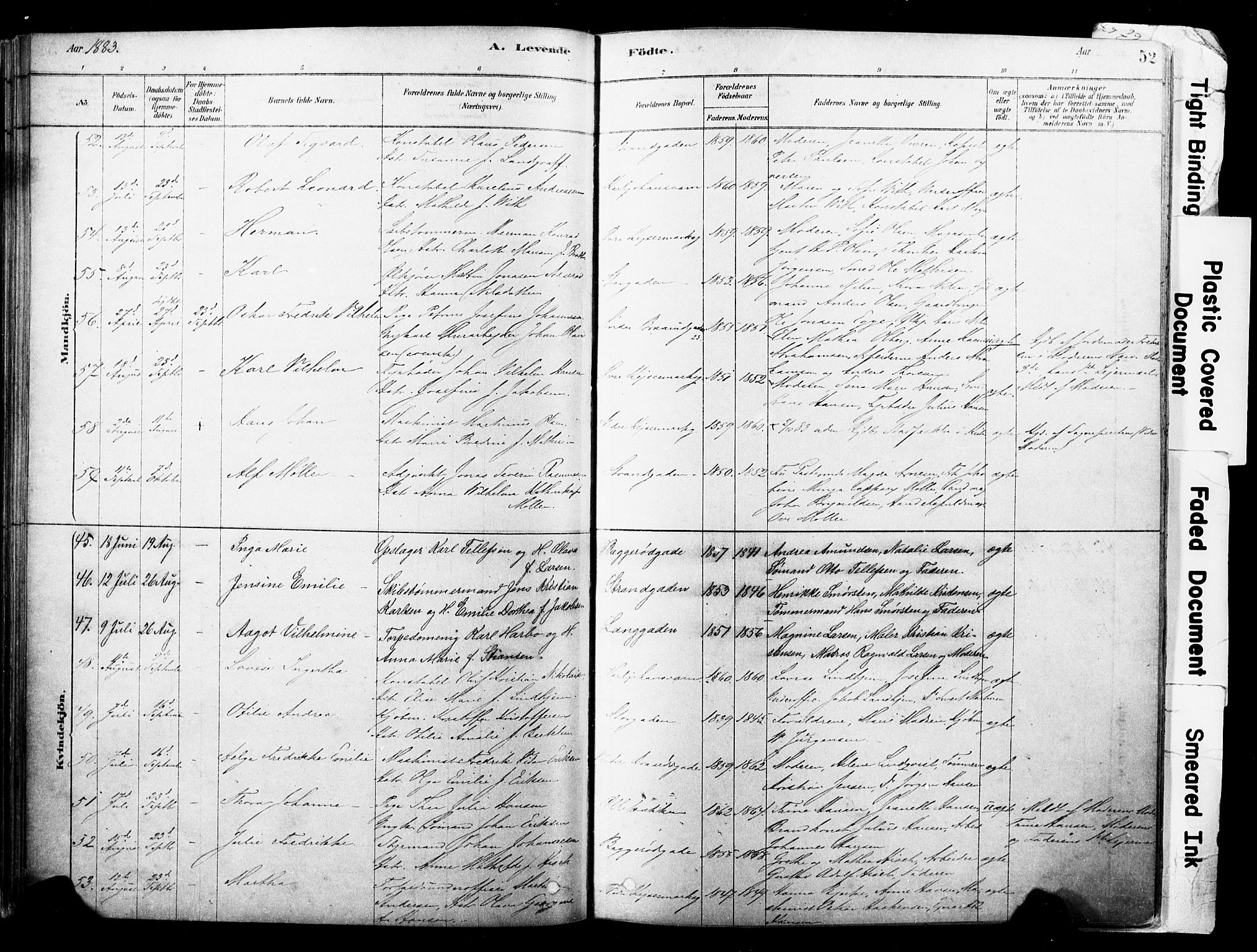 Horten kirkebøker, AV/SAKO-A-348/F/Fa/L0003: Parish register (official) no. 3, 1878-1887, p. 52