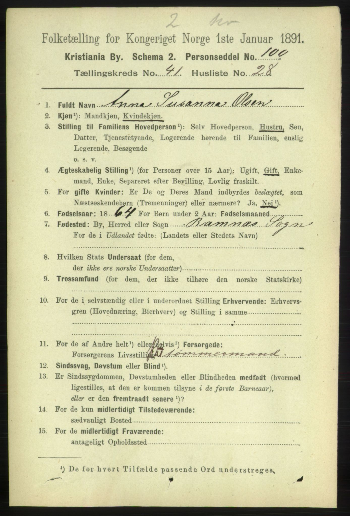 RA, 1891 census for 0301 Kristiania, 1891, p. 24656