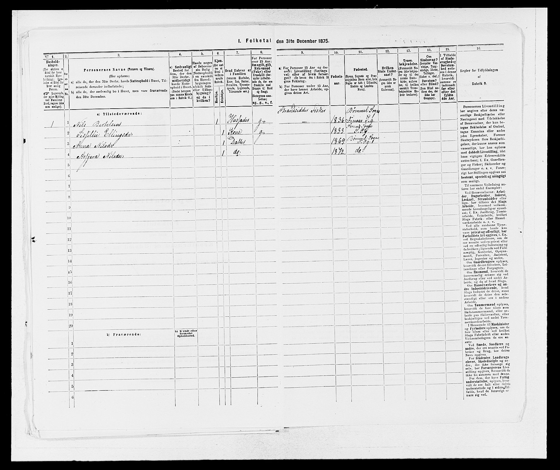 SAB, 1875 census for 1218P Finnås, 1875, p. 860