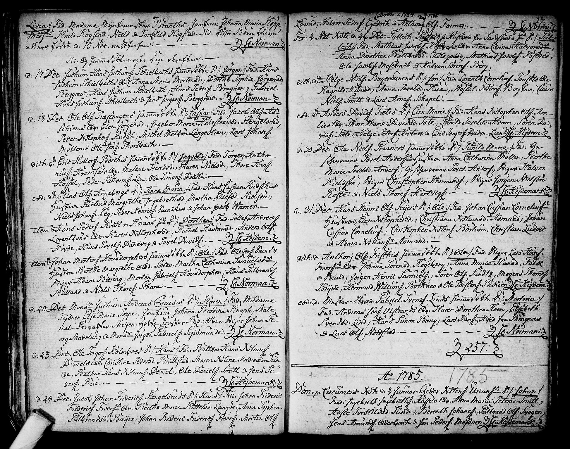 Kongsberg kirkebøker, SAKO/A-22/F/Fa/L0006: Parish register (official) no. I 6, 1783-1797, p. 27