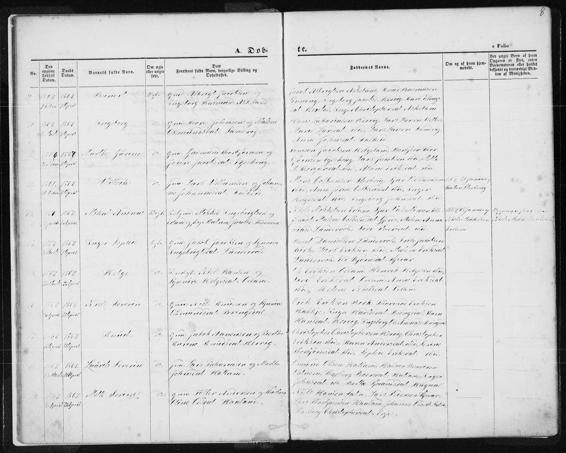 Tysvær sokneprestkontor, AV/SAST-A -101864/H/Ha/Haa/L0005: Parish register (official) no. A 5, 1865-1878, p. 8