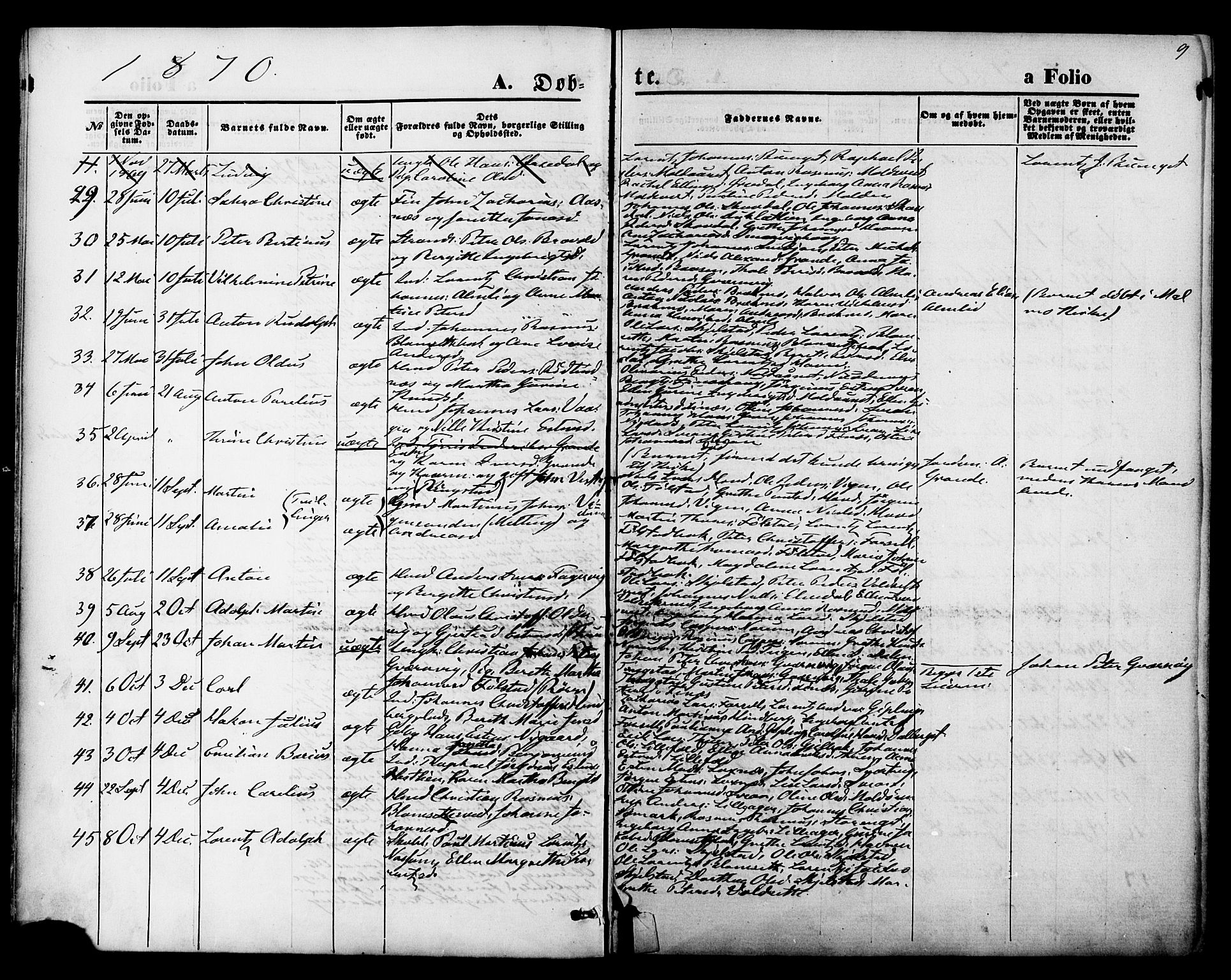 Ministerialprotokoller, klokkerbøker og fødselsregistre - Nord-Trøndelag, SAT/A-1458/744/L0419: Parish register (official) no. 744A03, 1867-1881, p. 9