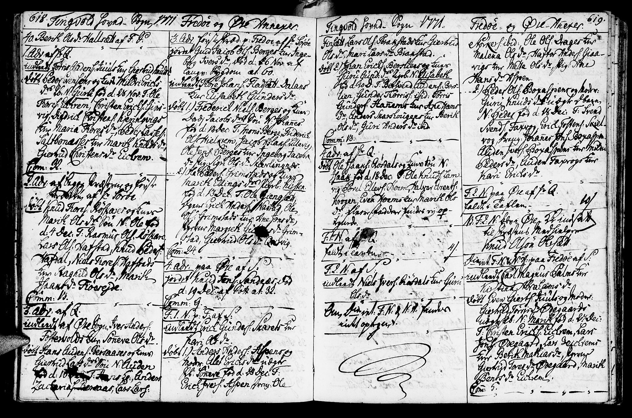 Ministerialprotokoller, klokkerbøker og fødselsregistre - Møre og Romsdal, AV/SAT-A-1454/586/L0979: Parish register (official) no. 586A05, 1751-1776, p. 618-619