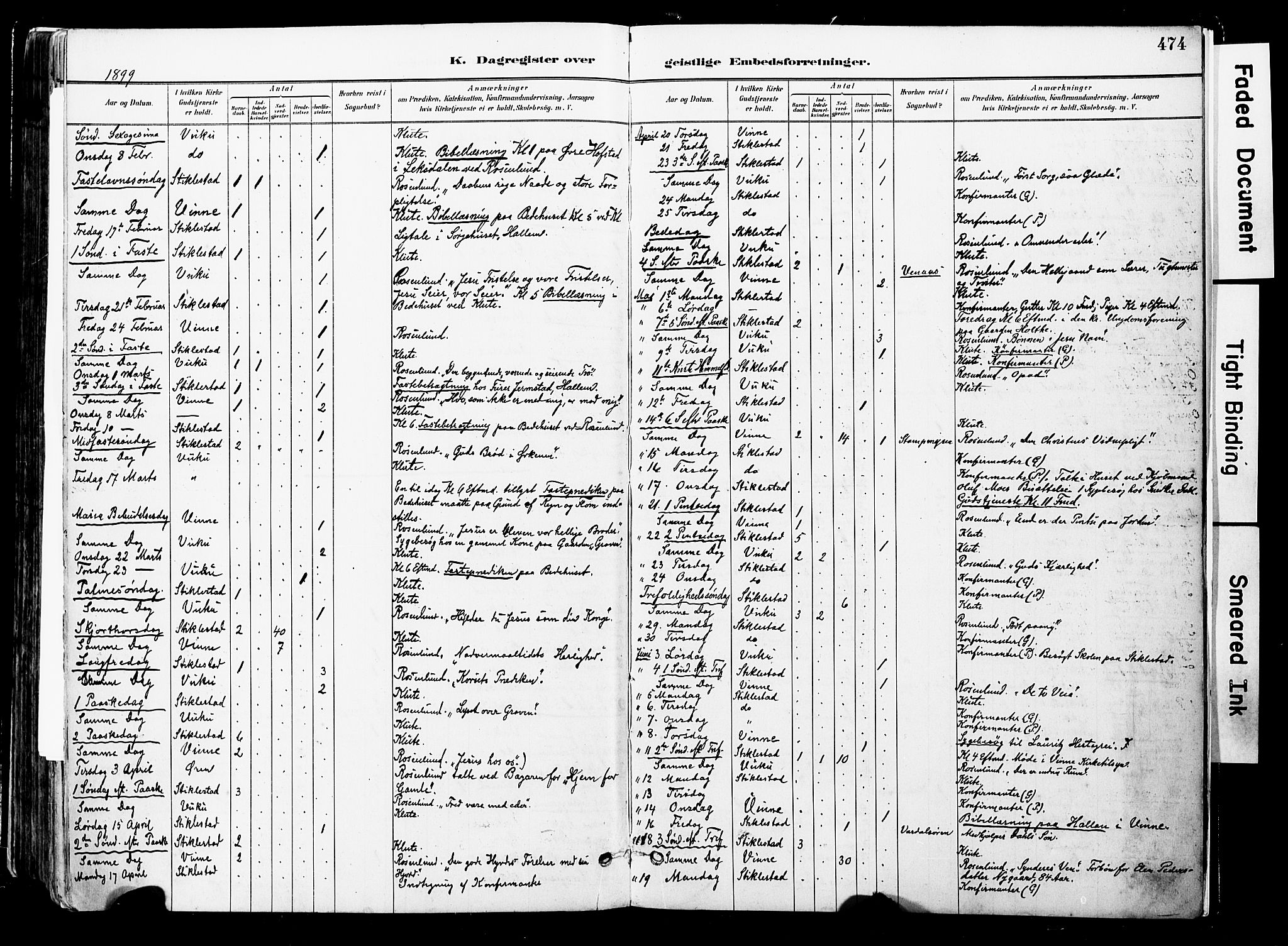 Ministerialprotokoller, klokkerbøker og fødselsregistre - Nord-Trøndelag, AV/SAT-A-1458/723/L0244: Parish register (official) no. 723A13, 1881-1899, p. 474