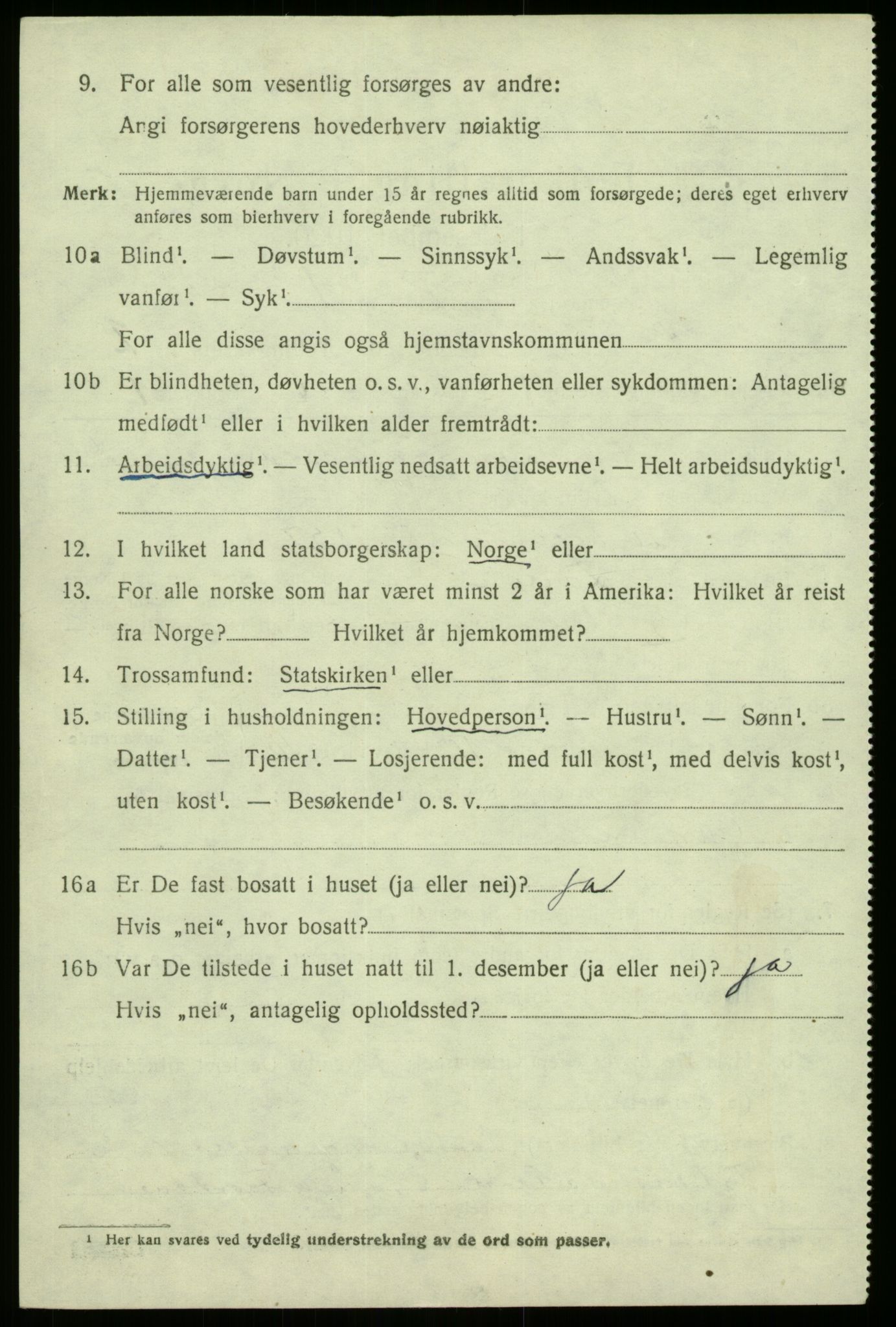 SAB, 1920 census for Lavik, 1920, p. 473