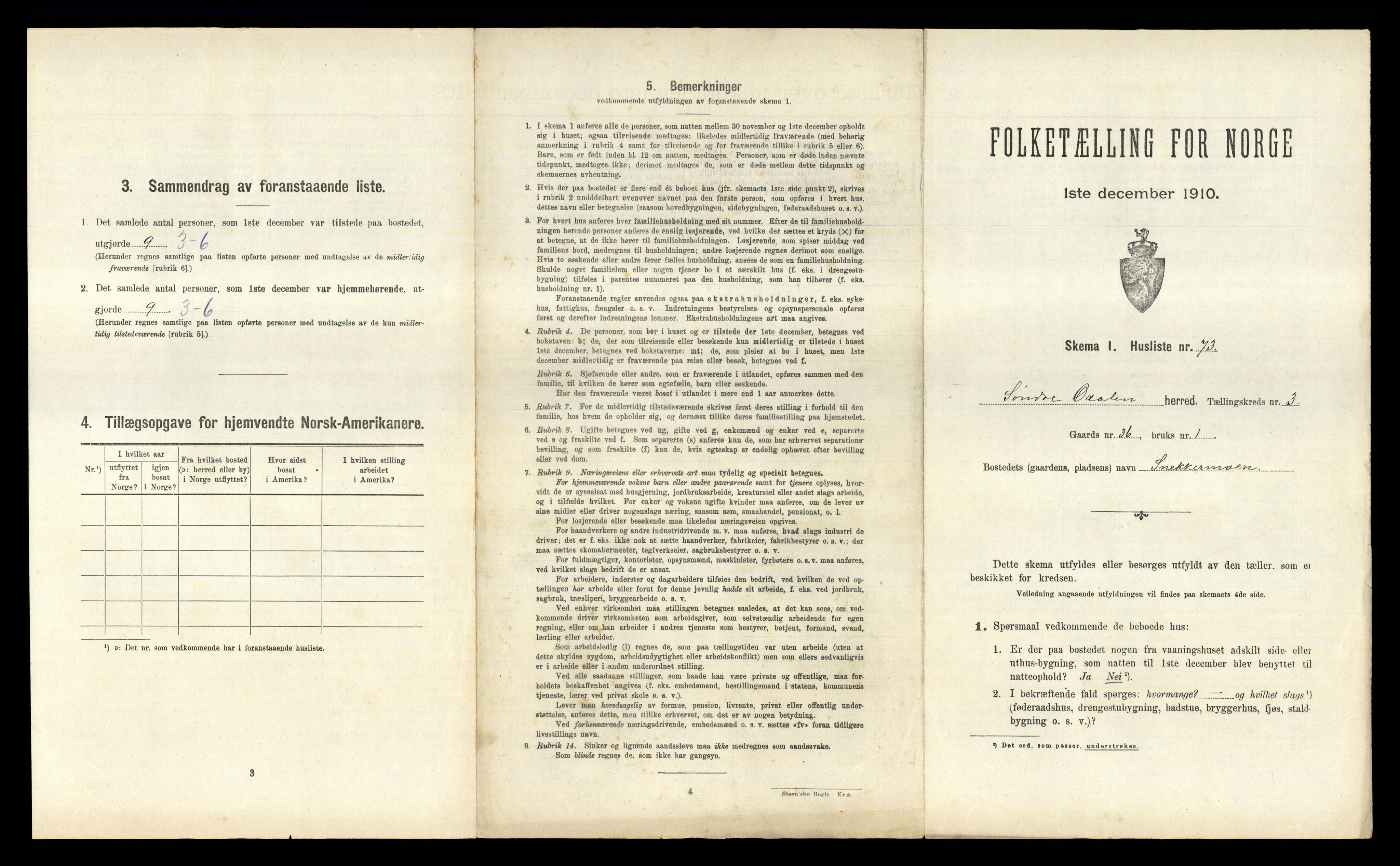 RA, 1910 census for Sør-Odal, 1910, p. 580