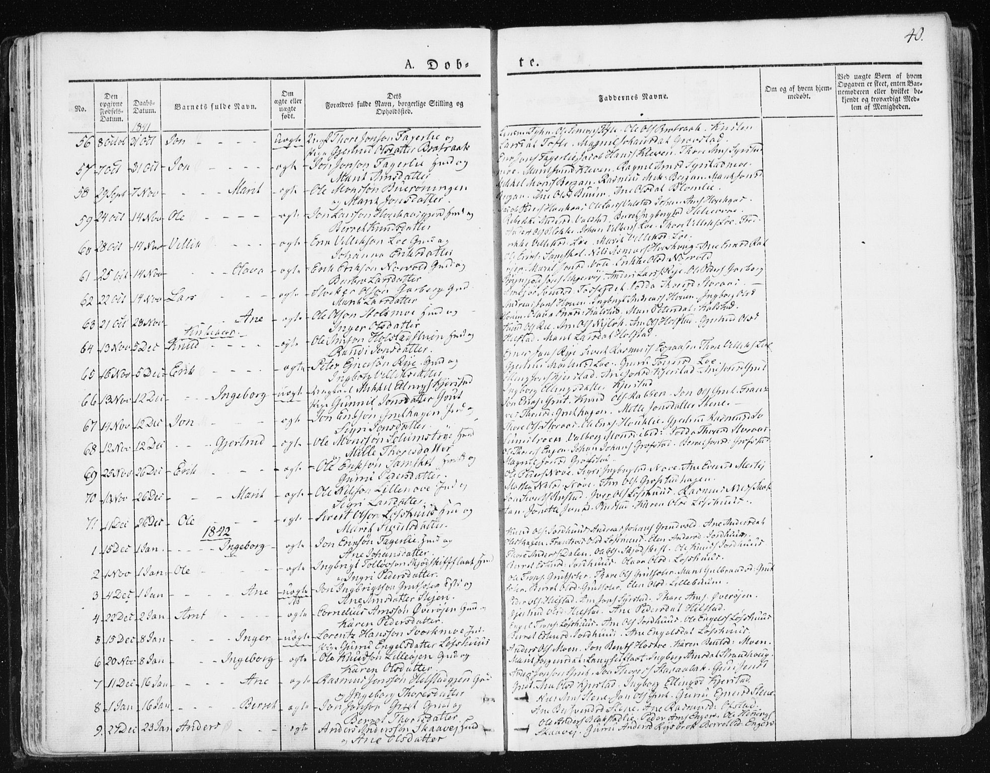 Ministerialprotokoller, klokkerbøker og fødselsregistre - Sør-Trøndelag, SAT/A-1456/672/L0855: Parish register (official) no. 672A07, 1829-1860, p. 40