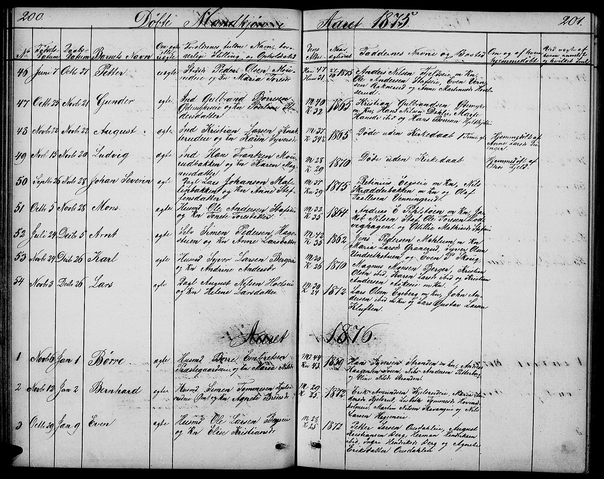 Nes prestekontor, Hedmark, AV/SAH-PREST-020/L/La/L0005: Parish register (copy) no. 5, 1852-1889, p. 200-201