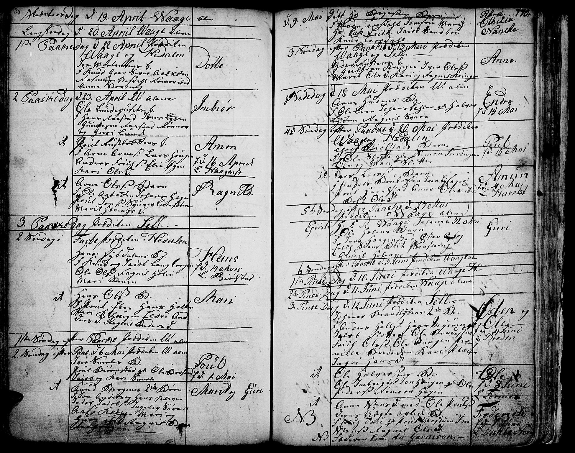 Vågå prestekontor, AV/SAH-PREST-076/H/Ha/Haa/L0001: Parish register (official) no. 1, 1739-1810, p. 170