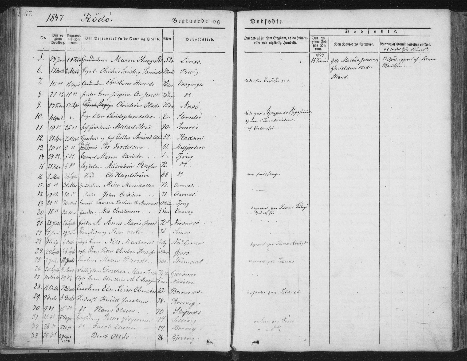 Ministerialprotokoller, klokkerbøker og fødselsregistre - Nordland, SAT/A-1459/841/L0604: Parish register (official) no. 841A09 /1, 1845-1862, p. 127