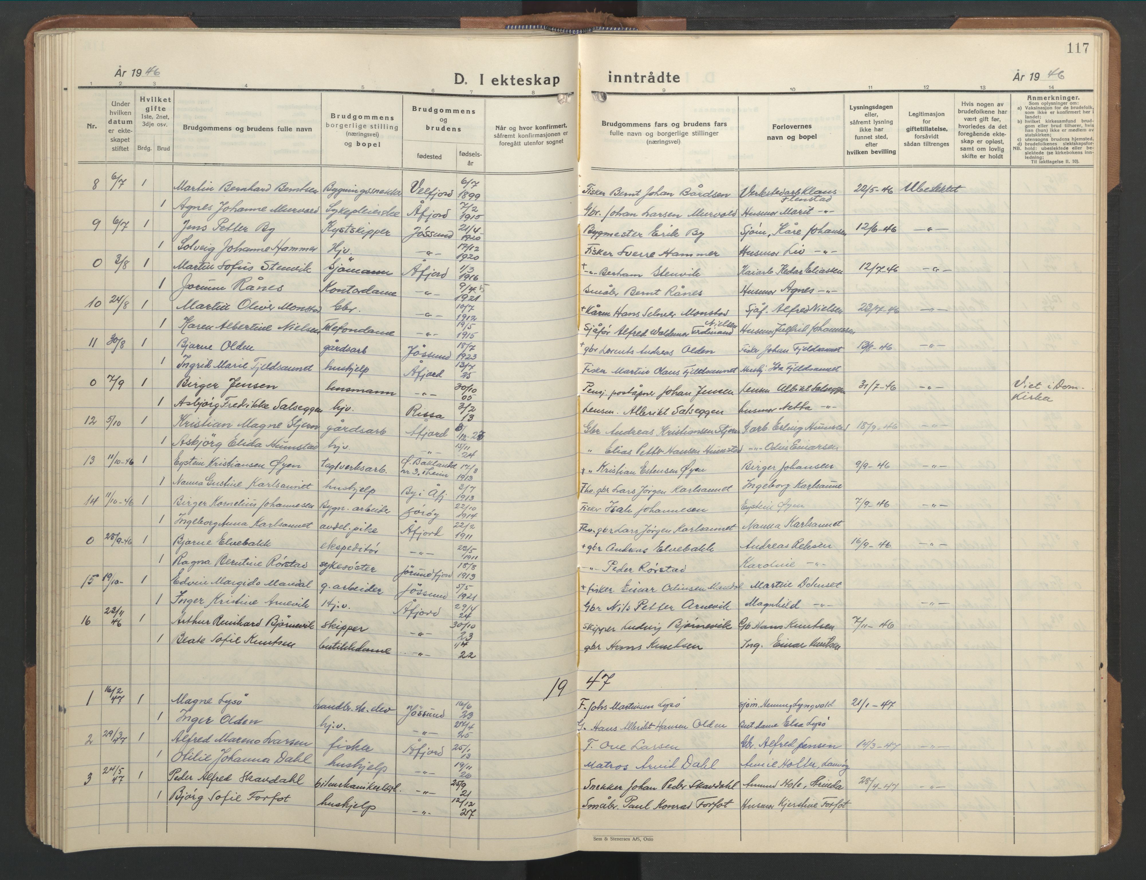 Ministerialprotokoller, klokkerbøker og fødselsregistre - Sør-Trøndelag, SAT/A-1456/655/L0690: Parish register (copy) no. 655C06, 1937-1950, p. 117