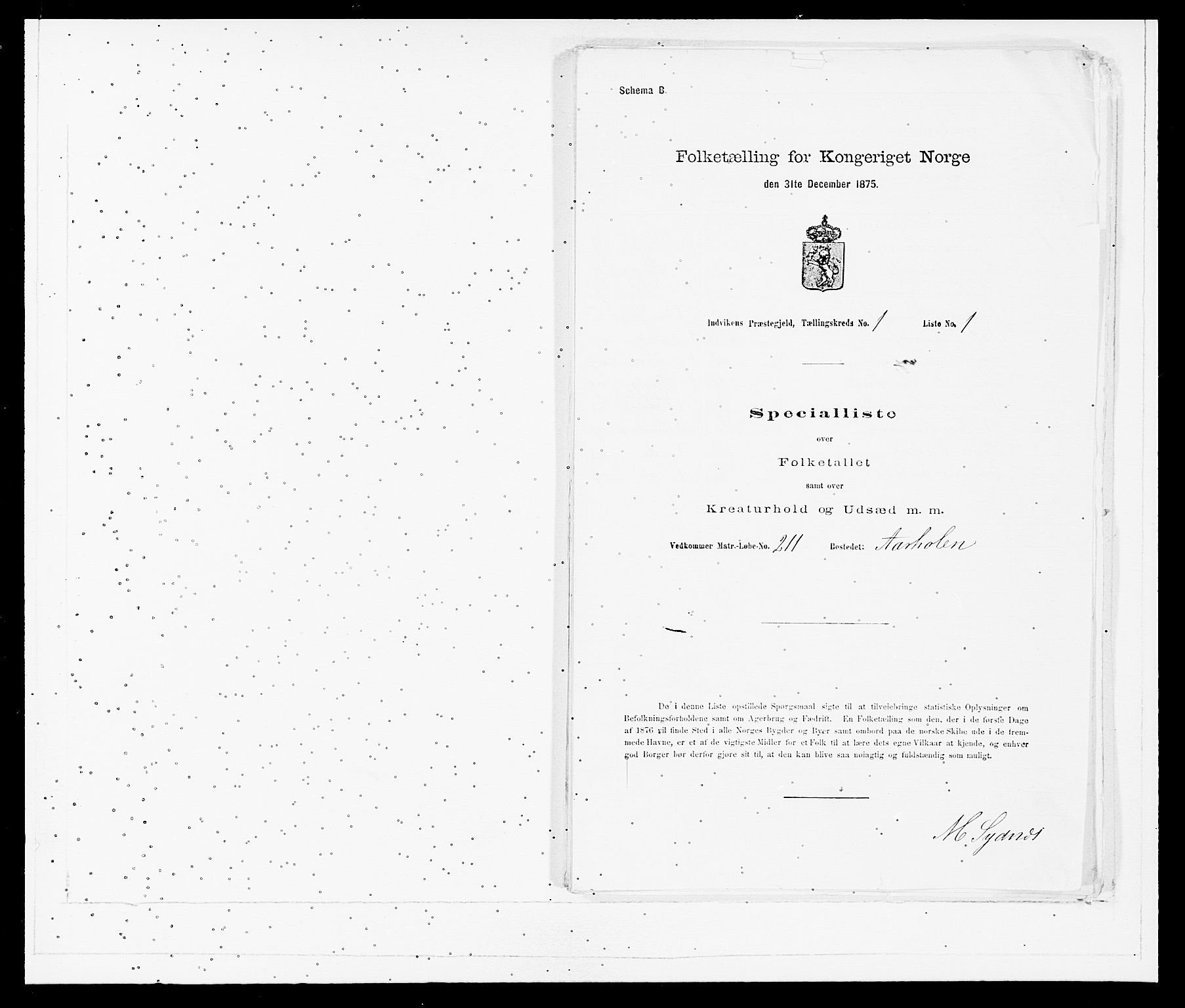 SAB, 1875 Census for 1447P Innvik, 1875, p. 23