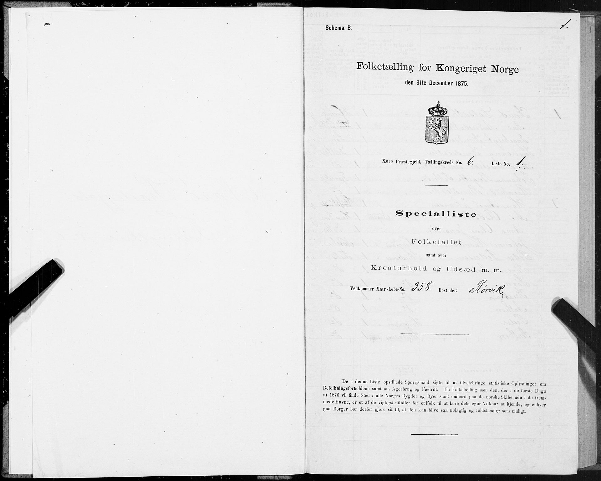 SAT, 1875 census for 1751P Nærøy, 1875, p. 3001