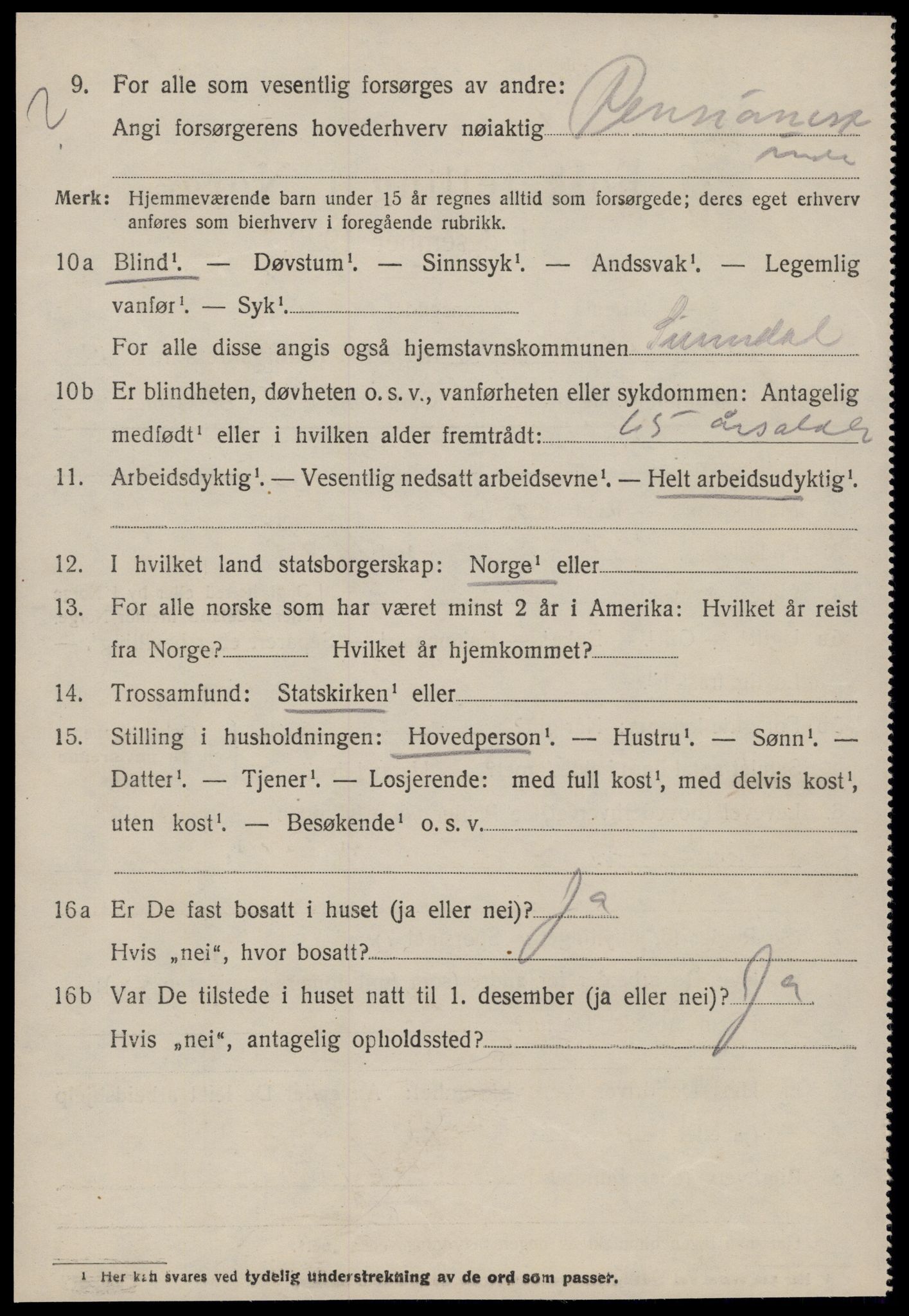 SAT, 1920 census for Sunndal, 1920, p. 3093