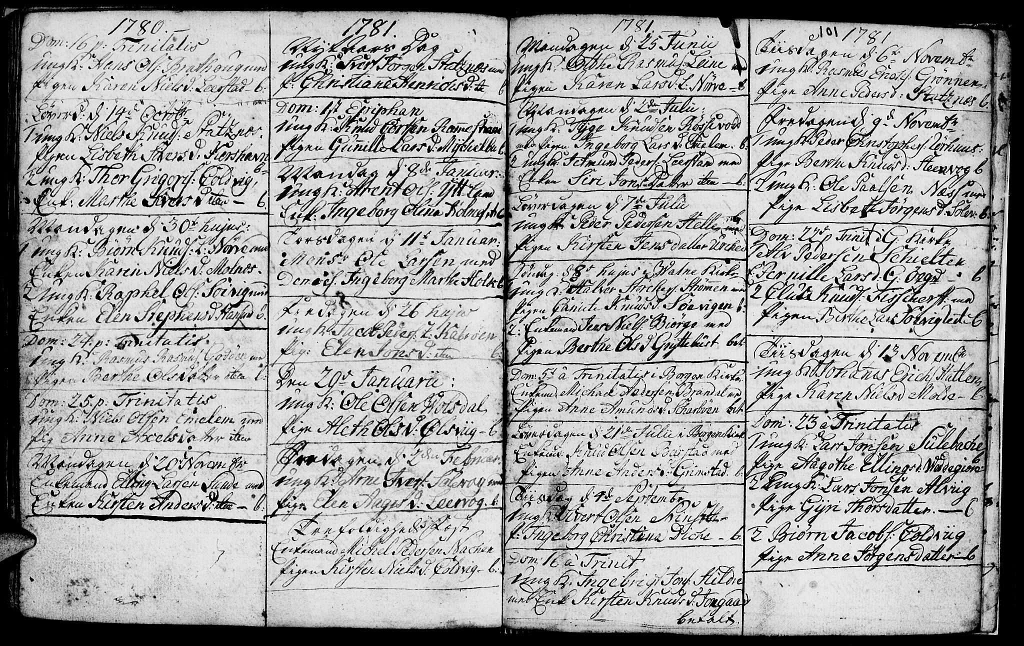 Ministerialprotokoller, klokkerbøker og fødselsregistre - Møre og Romsdal, AV/SAT-A-1454/528/L0420: Parish register (copy) no. 528C01, 1764-1784, p. 101