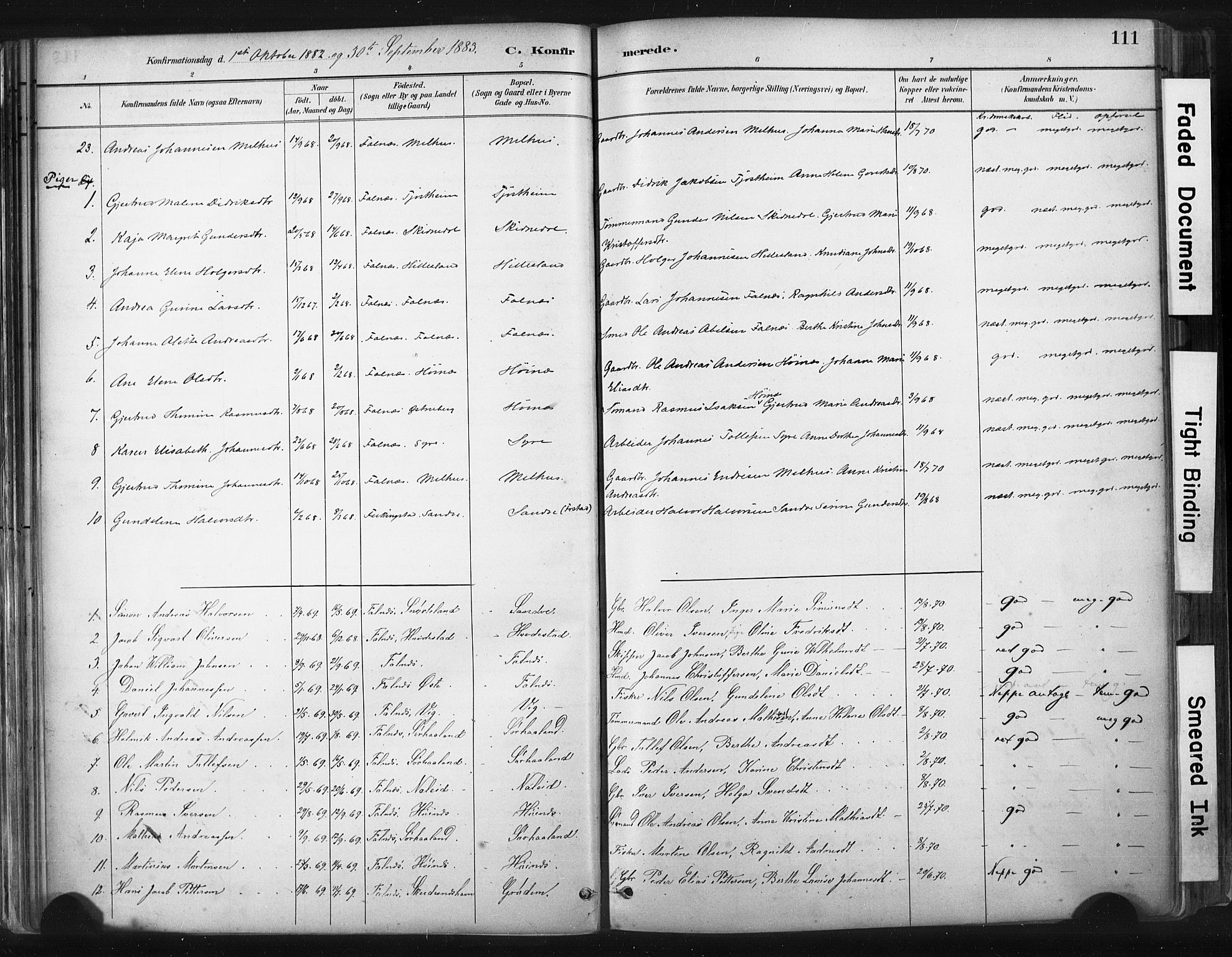 Skudenes sokneprestkontor, SAST/A -101849/H/Ha/Haa/L0009: Parish register (official) no. A 6, 1882-1912, p. 111
