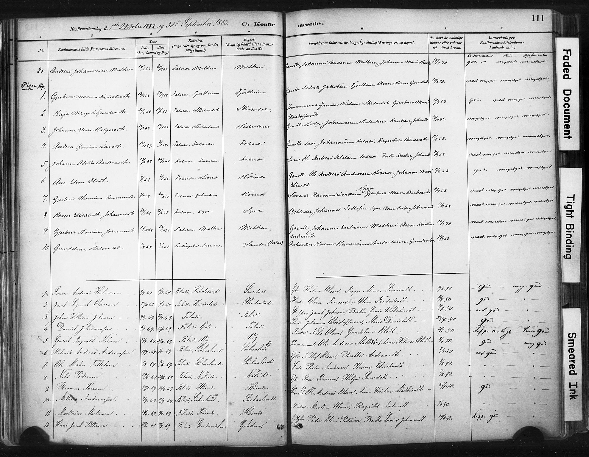Skudenes sokneprestkontor, AV/SAST-A -101849/H/Ha/Haa/L0009: Parish register (official) no. A 6, 1882-1912, p. 111