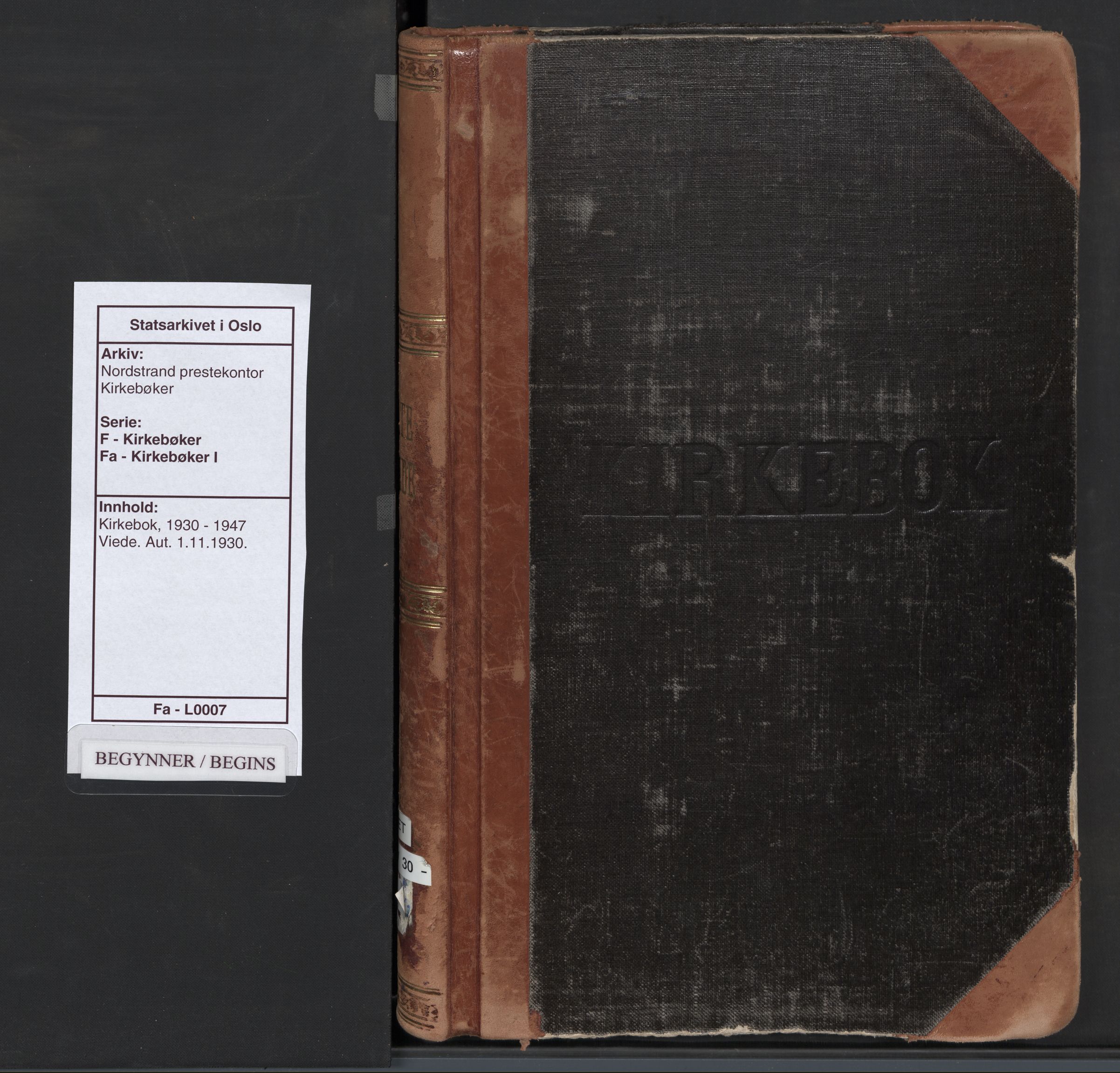 Nordstrand prestekontor Kirkebøker, SAO/A-10362a/F/Fa/L0007: Parish register (official) no. I 7, 1930-1947