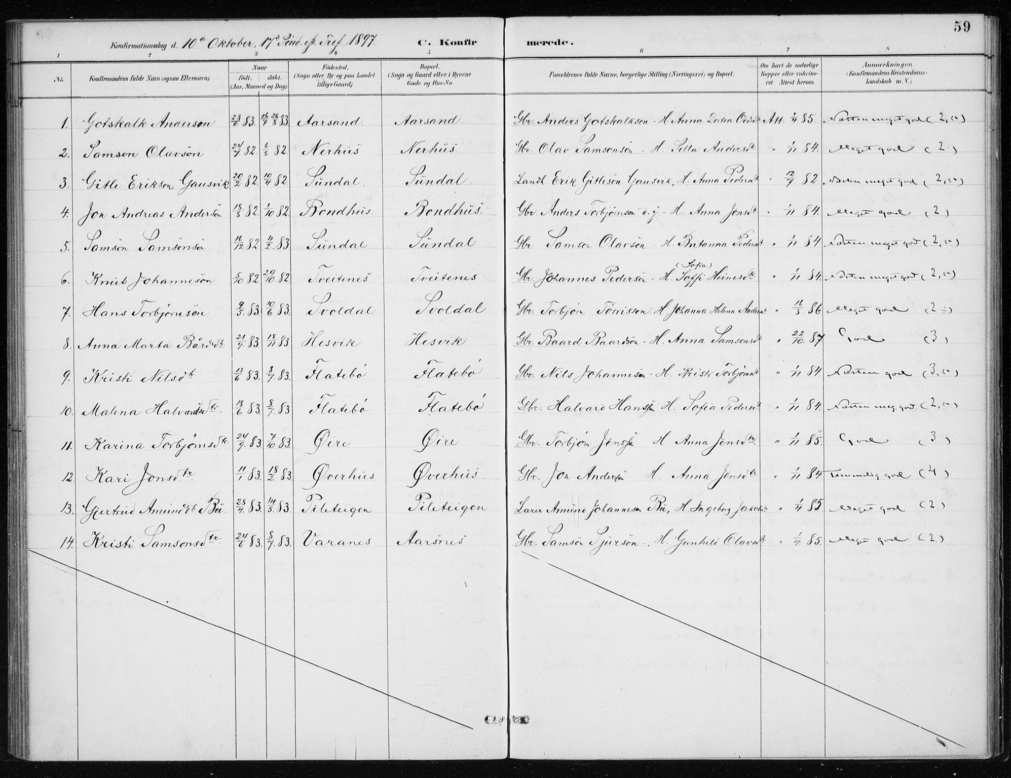 Kvinnherad sokneprestembete, SAB/A-76401/H/Haa: Parish register (official) no. F 1, 1887-1912, p. 59