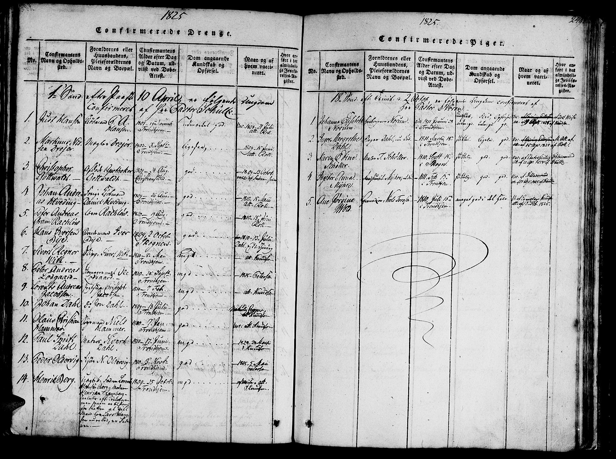 Ministerialprotokoller, klokkerbøker og fødselsregistre - Sør-Trøndelag, SAT/A-1456/602/L0135: Parish register (copy) no. 602C03, 1815-1832, p. 249