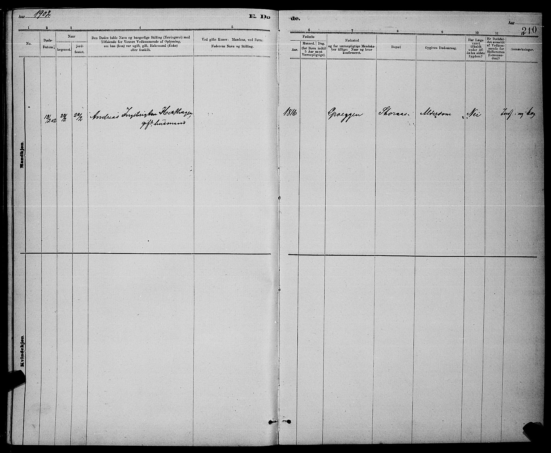 Ministerialprotokoller, klokkerbøker og fødselsregistre - Sør-Trøndelag, AV/SAT-A-1456/672/L0863: Parish register (copy) no. 672C02, 1888-1901, p. 210