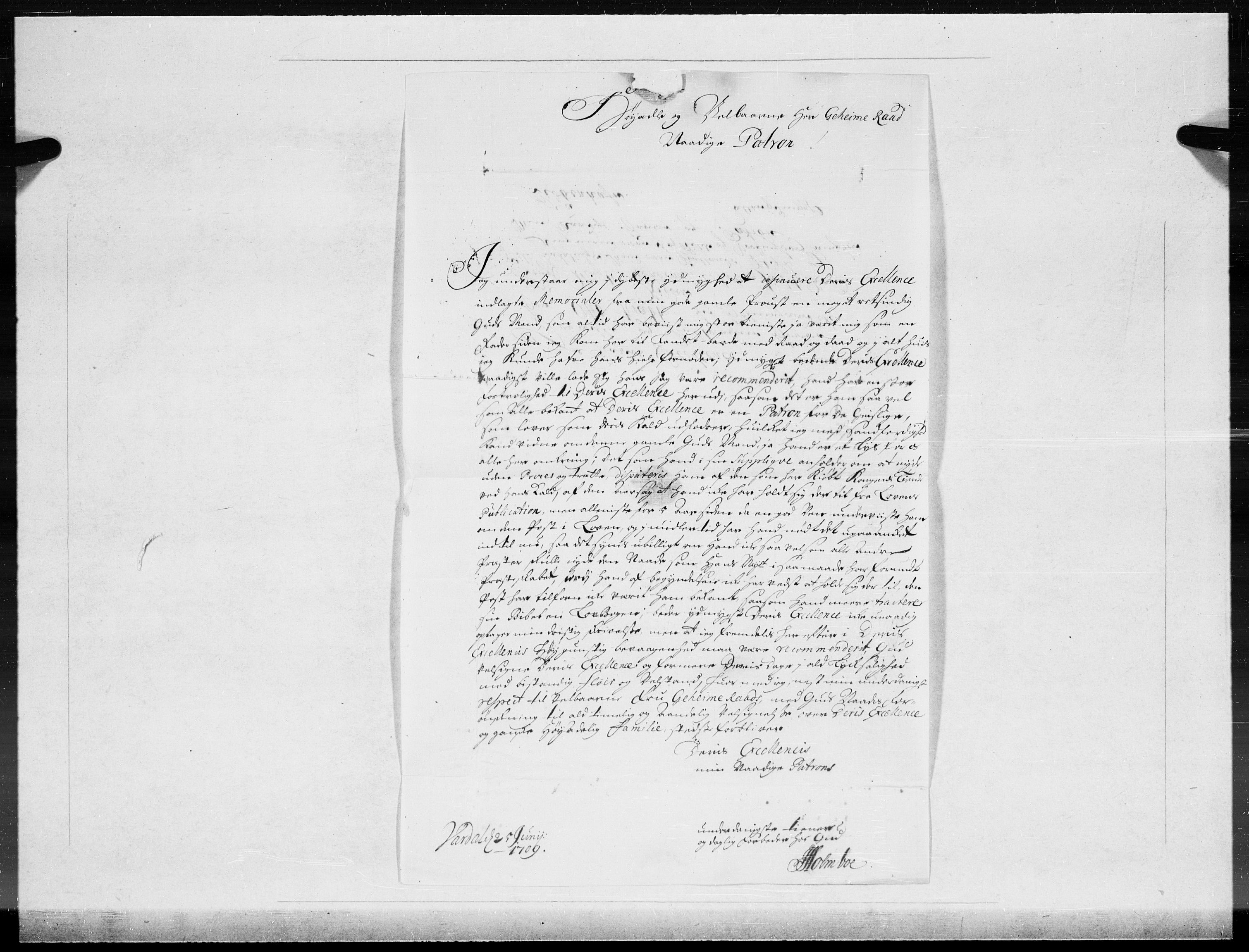 Danske Kanselli 1572-1799, AV/RA-EA-3023/F/Fc/Fcc/Fcca/L0067: Norske innlegg 1572-1799, 1709, p. 365